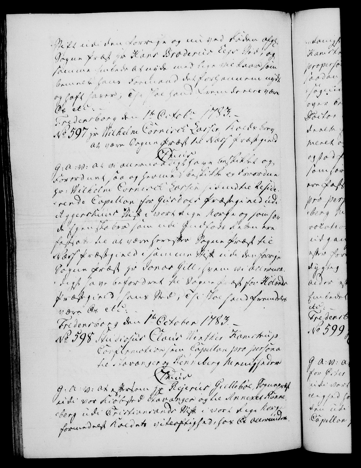 Danske Kanselli 1572-1799, RA/EA-3023/F/Fc/Fca/Fcaa/L0049: Norske registre, 1782-1783, s. 700b