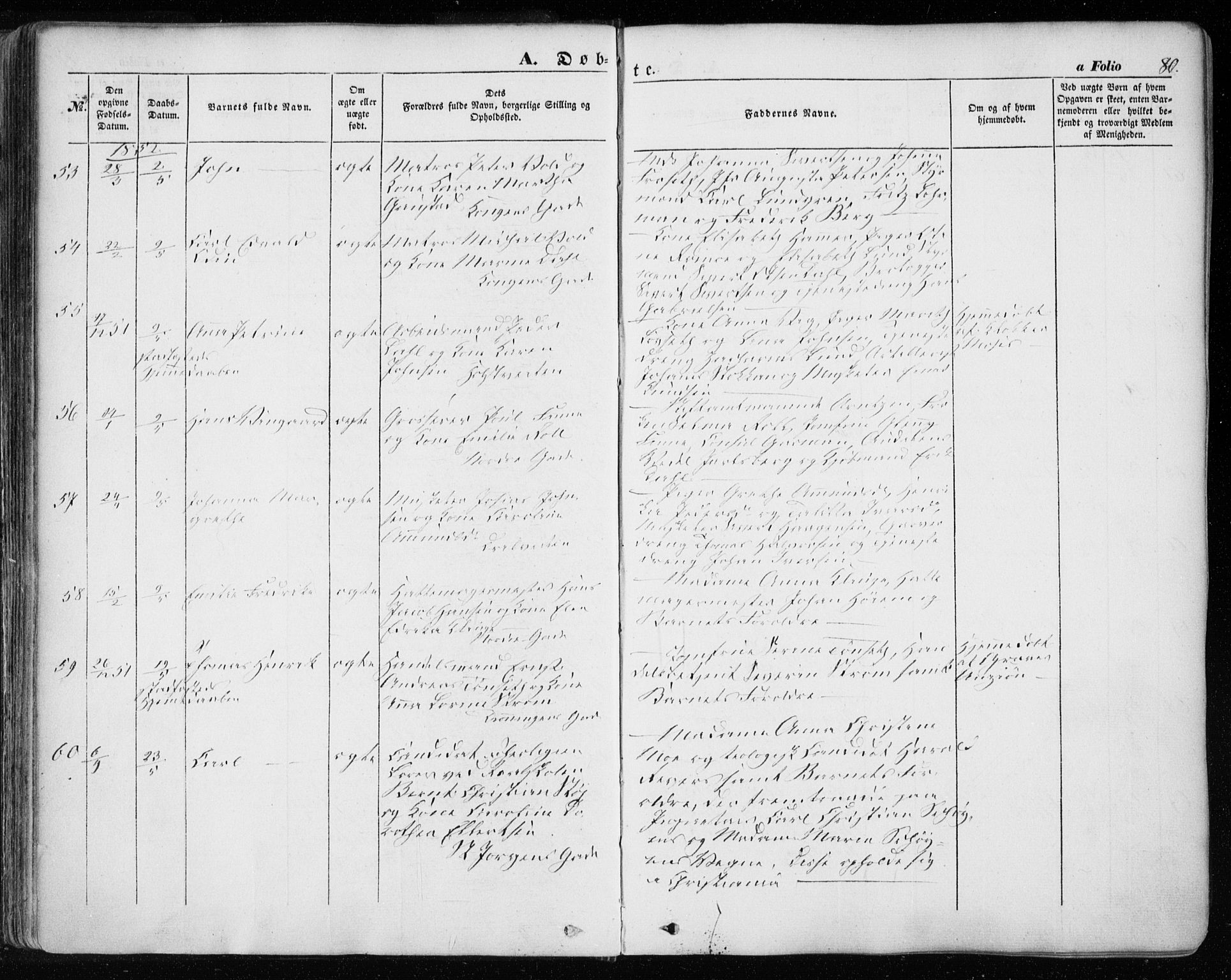 Ministerialprotokoller, klokkerbøker og fødselsregistre - Sør-Trøndelag, SAT/A-1456/601/L0051: Ministerialbok nr. 601A19, 1848-1857, s. 80