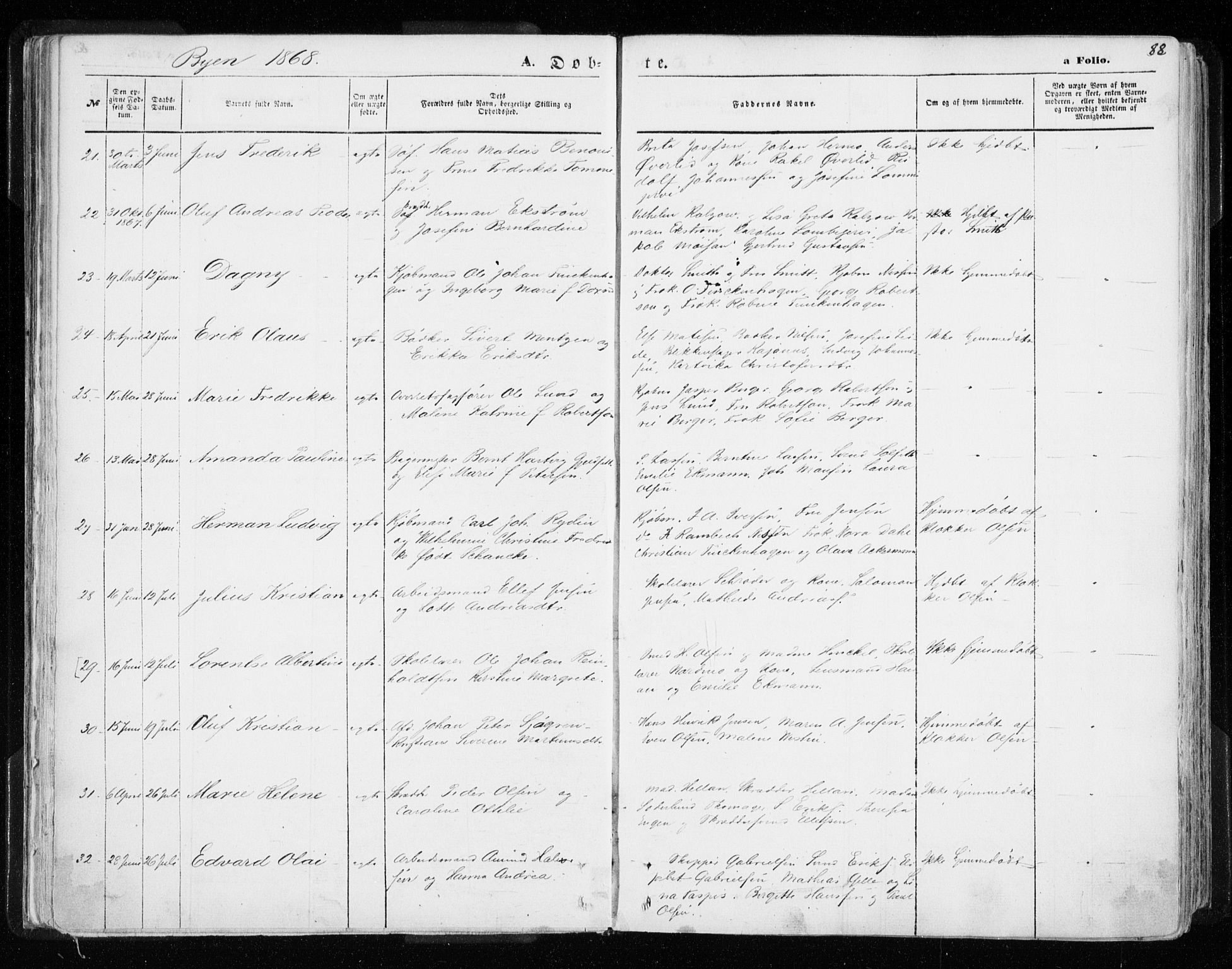 Hammerfest sokneprestkontor, AV/SATØ-S-1347/H/Ha/L0005.kirke: Ministerialbok nr. 5, 1857-1869, s. 88