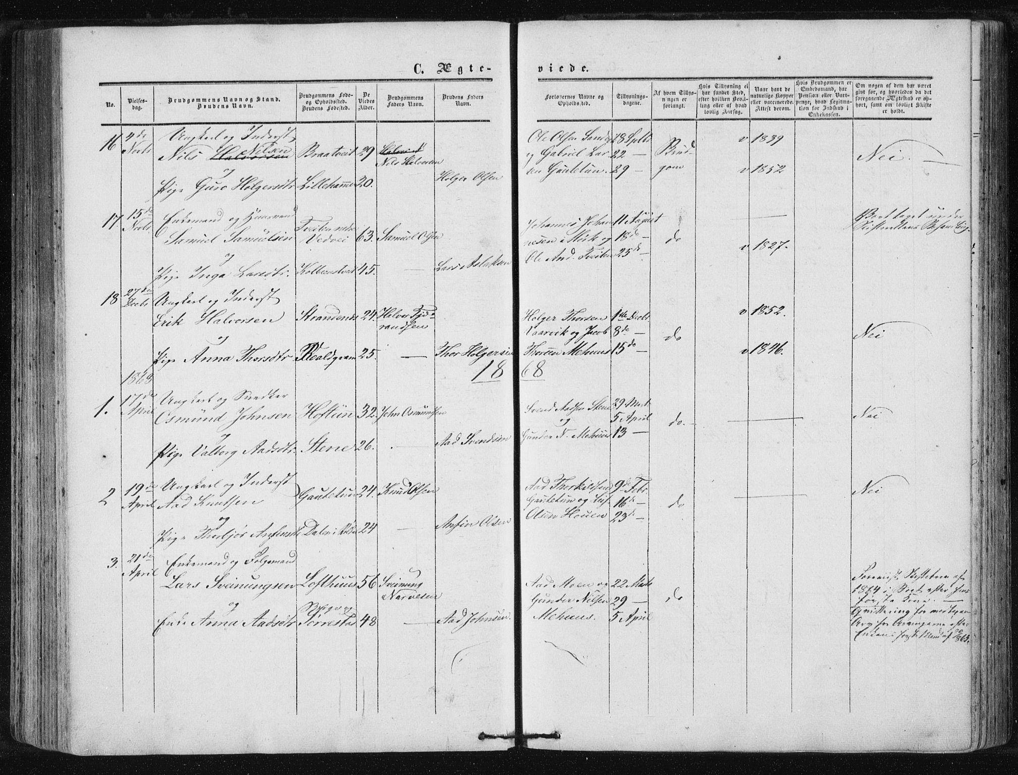 Suldal sokneprestkontor, AV/SAST-A-101845/01/IV/L0009: Ministerialbok nr. A 9, 1854-1868