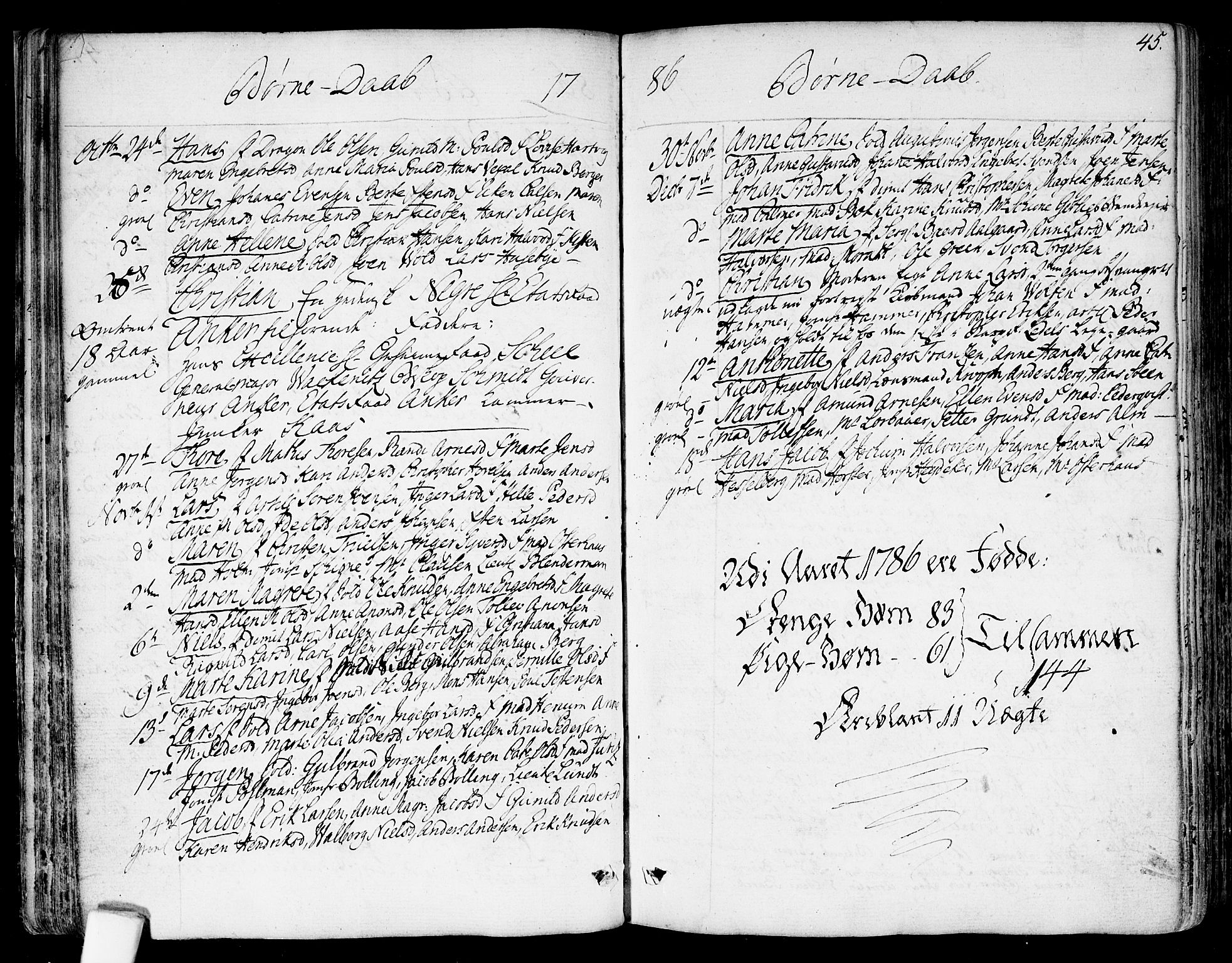 Garnisonsmenigheten Kirkebøker, SAO/A-10846/F/Fa/L0003: Ministerialbok nr. 3, 1777-1809, s. 45