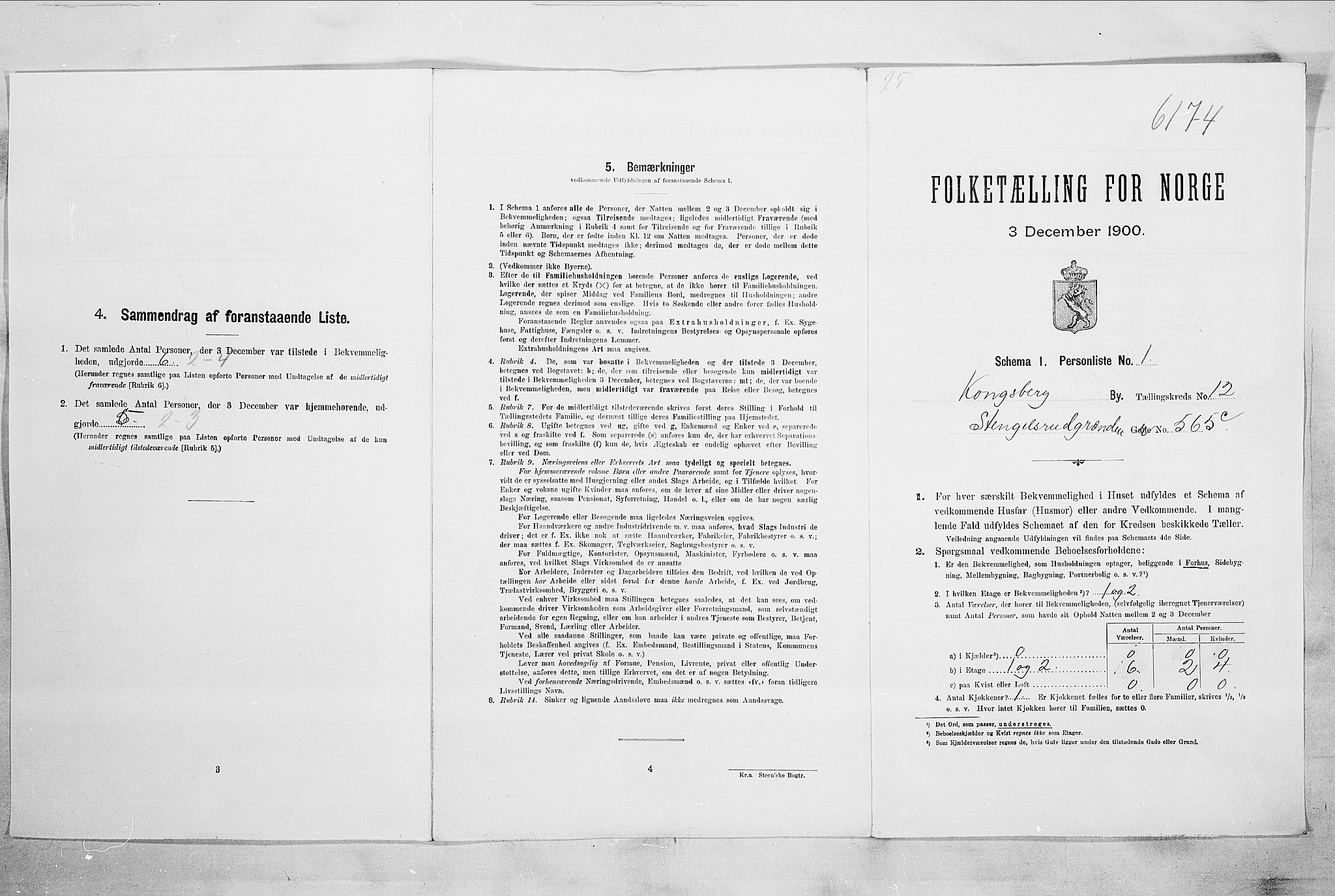 RA, Folketelling 1900 for 0604 Kongsberg kjøpstad, 1900, s. 2215