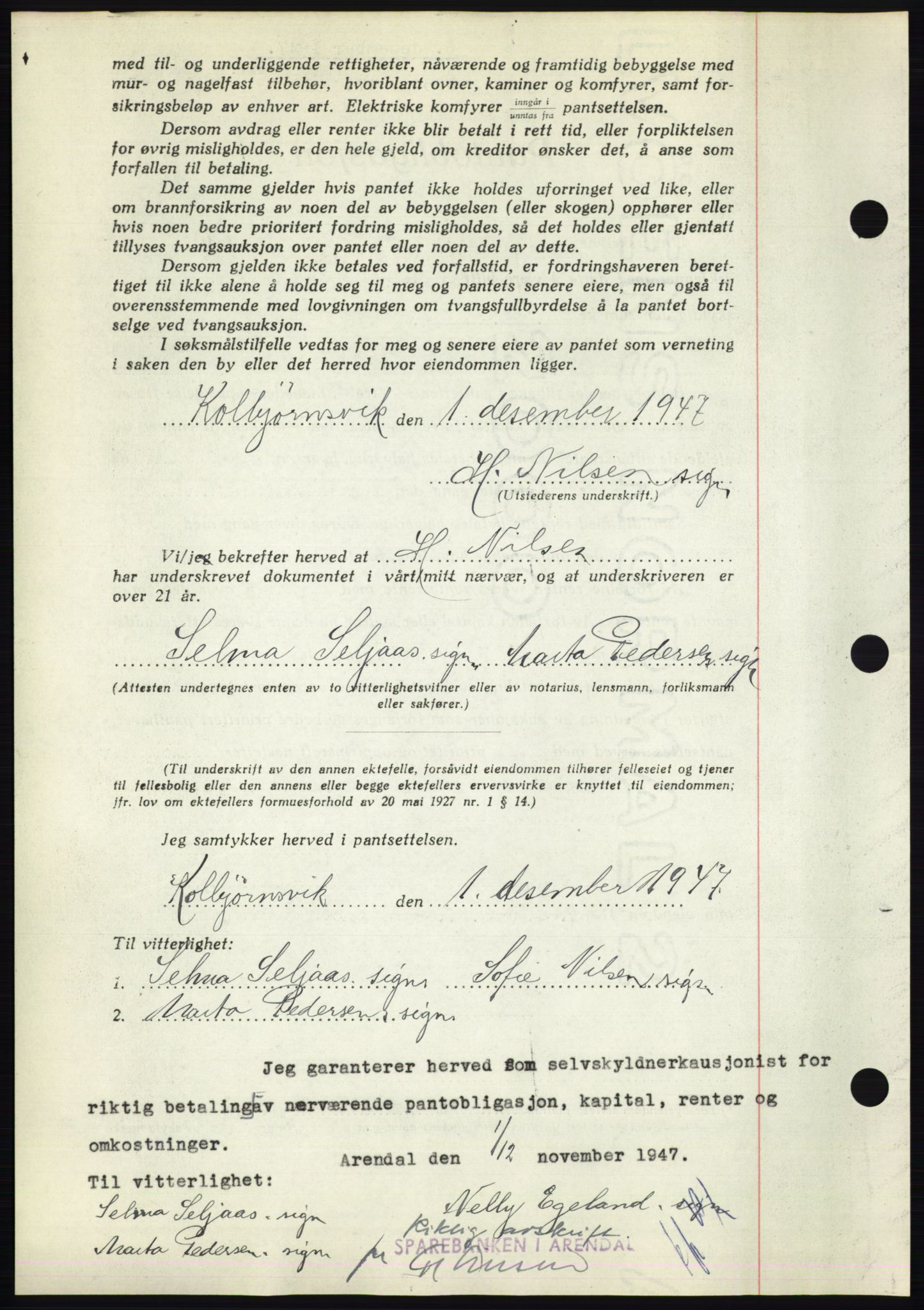 Nedenes sorenskriveri, AV/SAK-1221-0006/G/Gb/Gbb/L0004: Pantebok nr. B4, 1947-1947, Dagboknr: 1854/1947