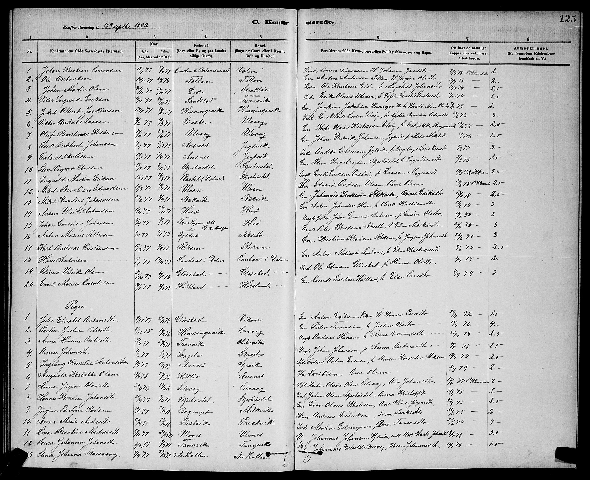 Ministerialprotokoller, klokkerbøker og fødselsregistre - Sør-Trøndelag, SAT/A-1456/637/L0562: Klokkerbok nr. 637C03, 1883-1898, s. 125