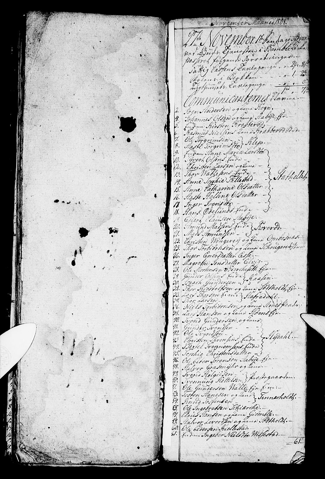 Bamble kirkebøker, AV/SAKO-A-253/G/Ga/L0004: Klokkerbok nr. I 4, 1808-1814