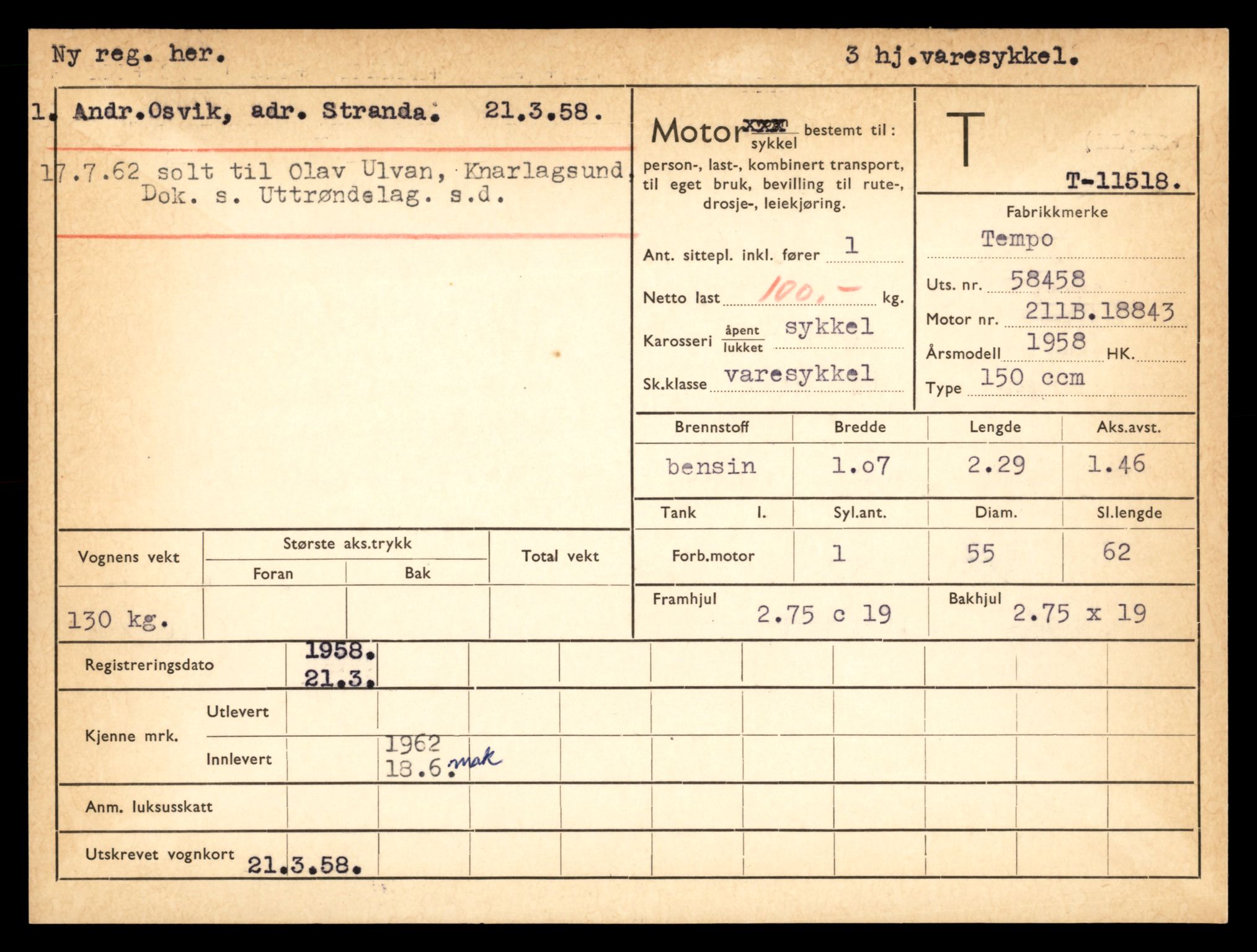 Møre og Romsdal vegkontor - Ålesund trafikkstasjon, AV/SAT-A-4099/F/Fe/L0029: Registreringskort for kjøretøy T 11430 - T 11619, 1927-1998, s. 1608