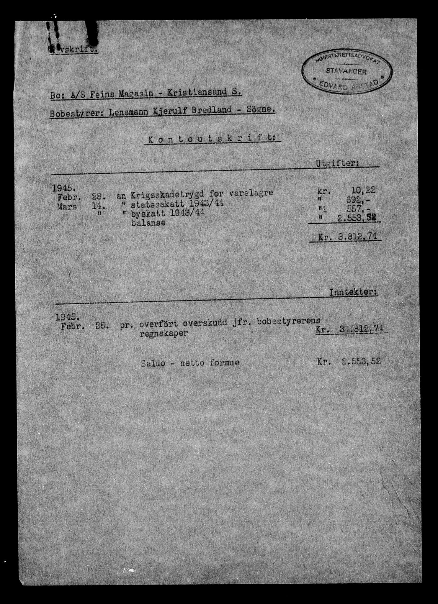 Justisdepartementet, Tilbakeføringskontoret for inndratte formuer, AV/RA-S-1564/H/Hc/Hcd/L0995: --, 1945-1947, s. 326