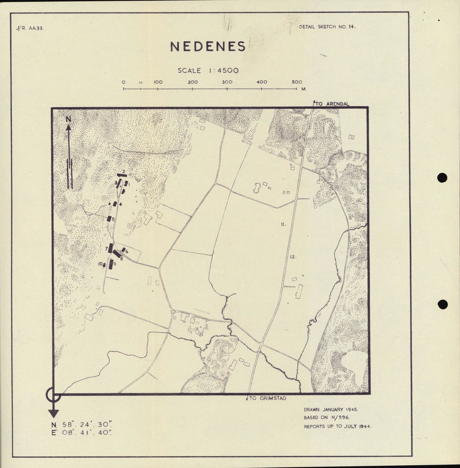Forsvaret, Forsvarets overkommando II, AV/RA-RAFA-3915/D/Dd/L0002: Aust-Agder fylke, 1942-1944, s. 33