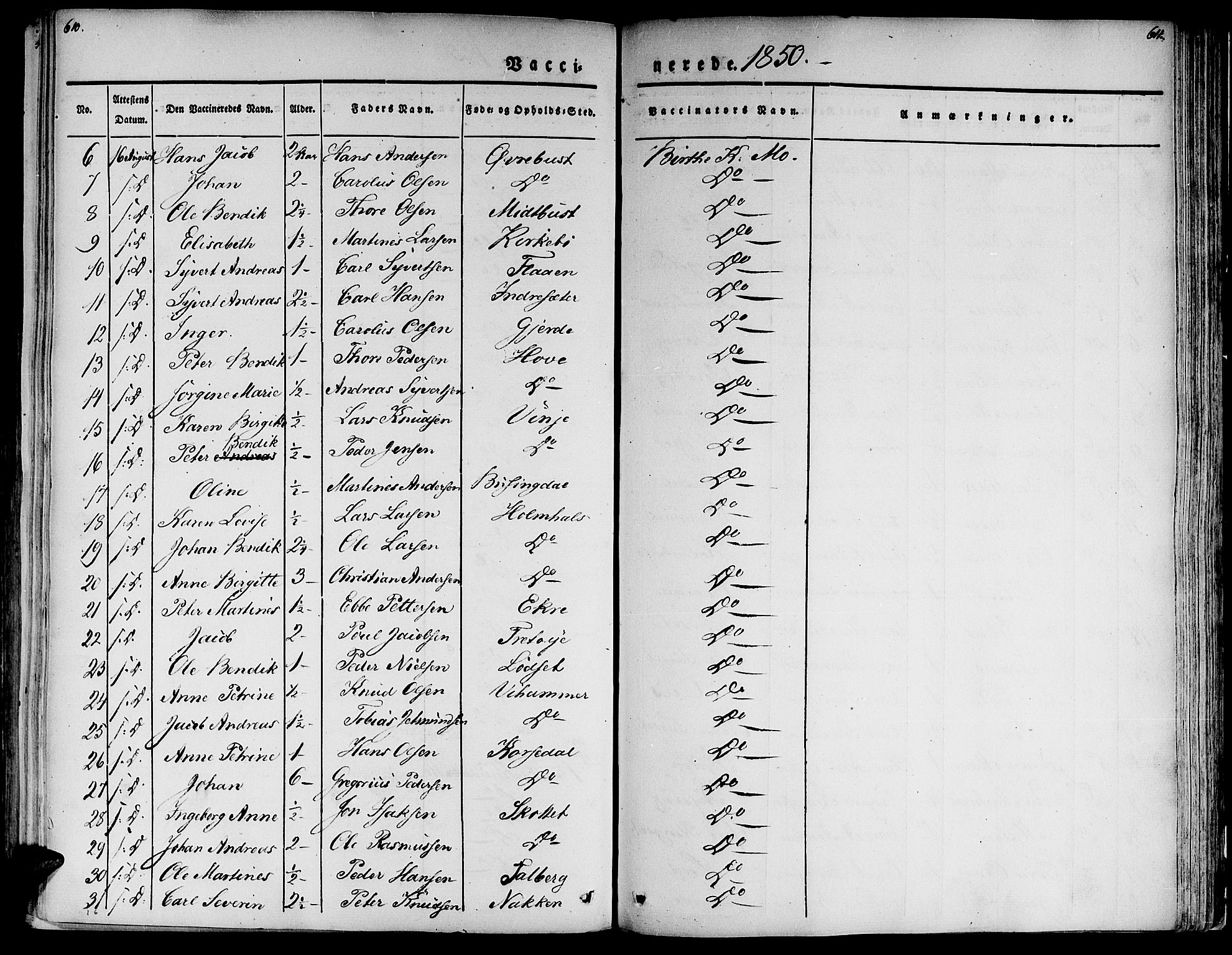 Ministerialprotokoller, klokkerbøker og fødselsregistre - Møre og Romsdal, SAT/A-1454/520/L0274: Ministerialbok nr. 520A04, 1827-1864, s. 610-611