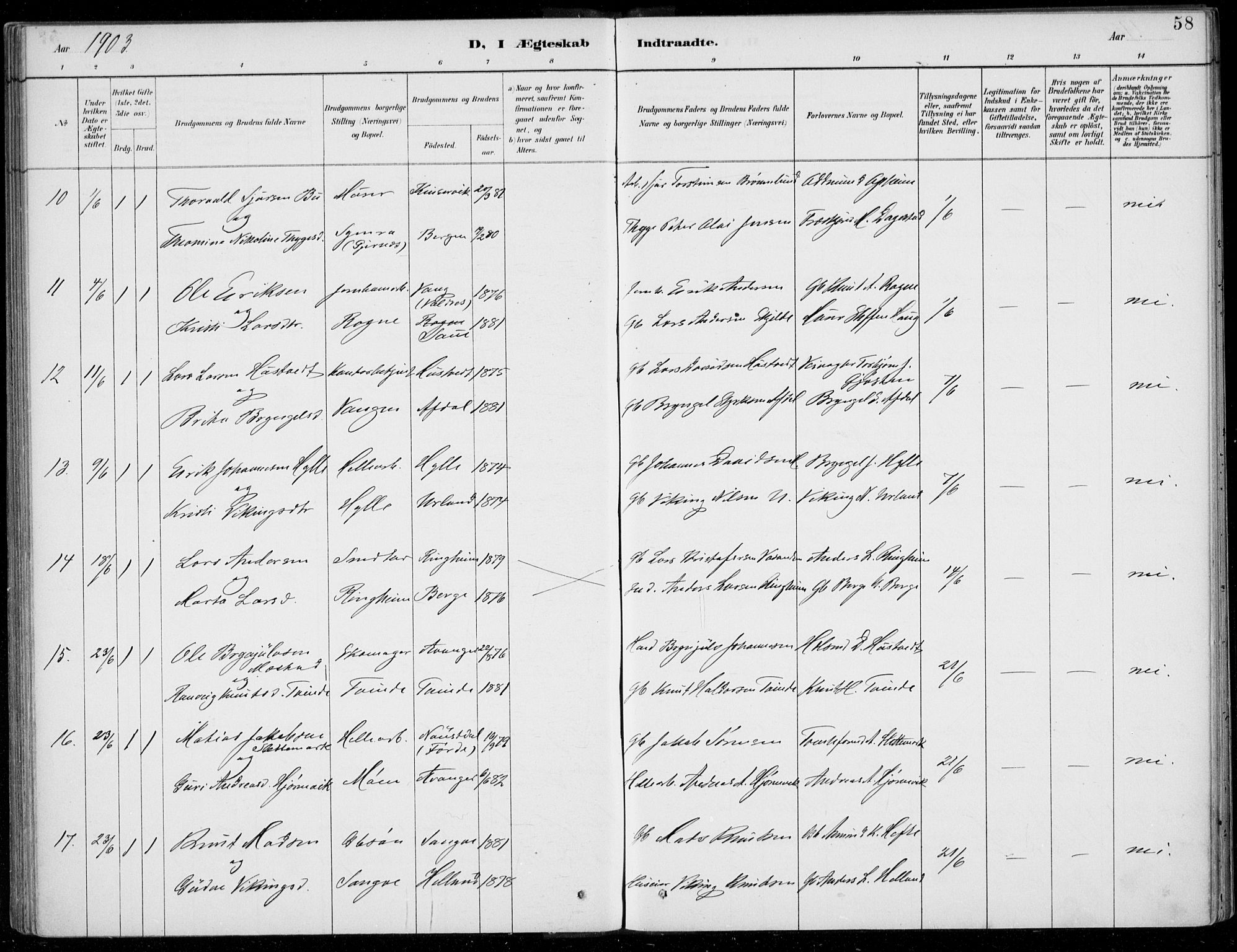 Voss sokneprestembete, AV/SAB-A-79001/H/Haa: Ministerialbok nr. C  1, 1887-1915, s. 58