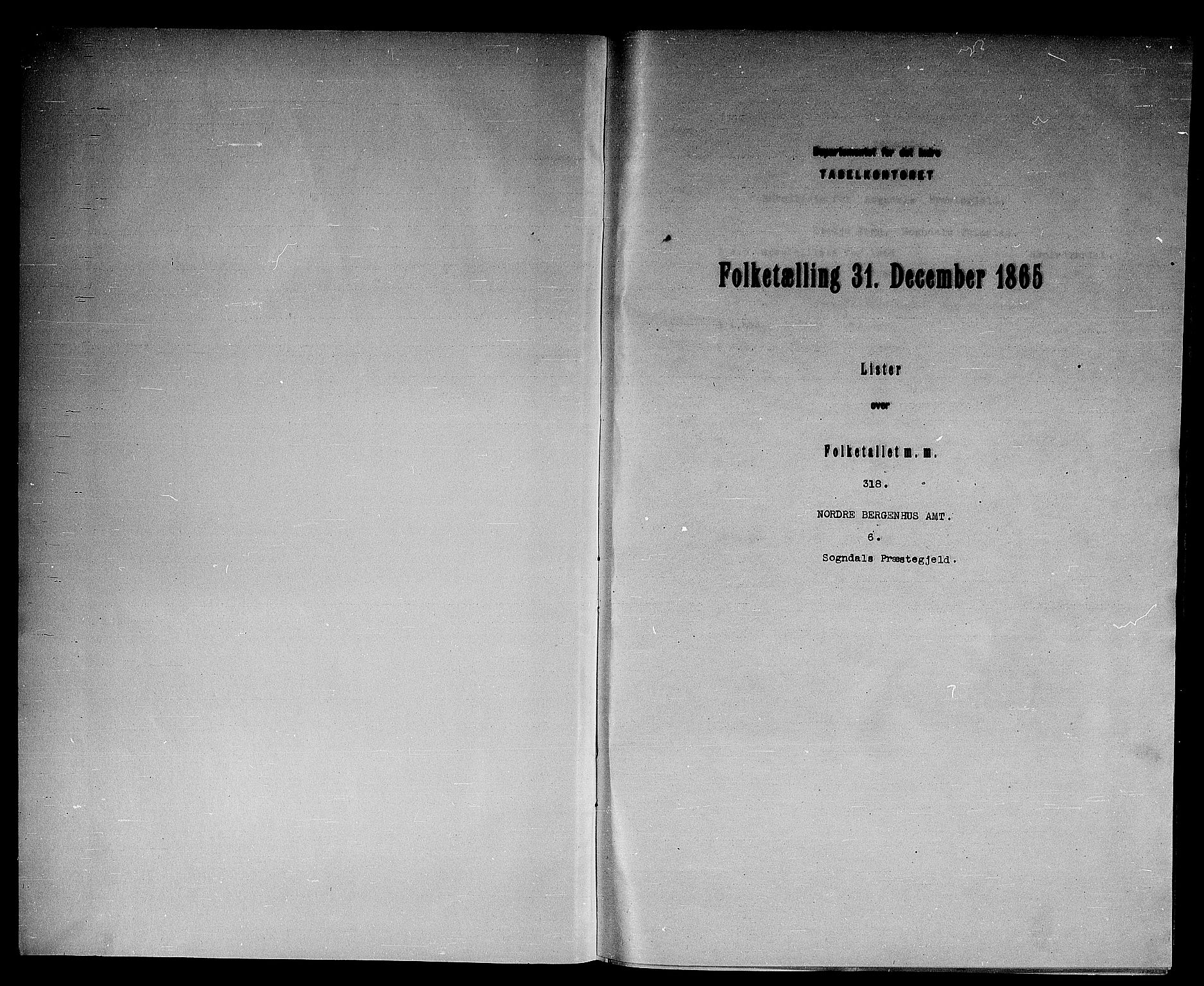 RA, Folketelling 1865 for 1420P Sogndal prestegjeld, 1865, s. 3