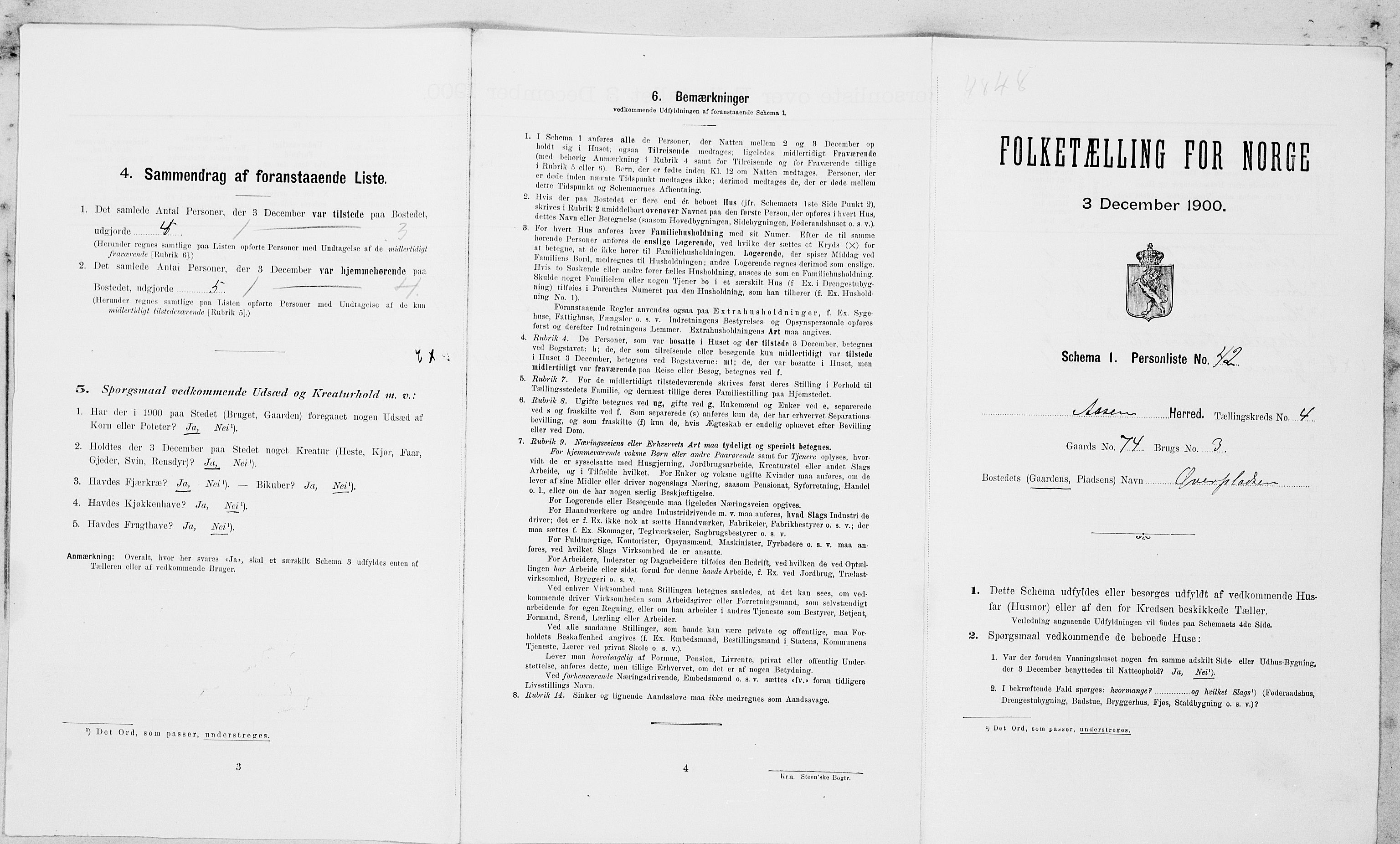 SAT, Folketelling 1900 for 1716 Åsen herred, 1900, s. 498
