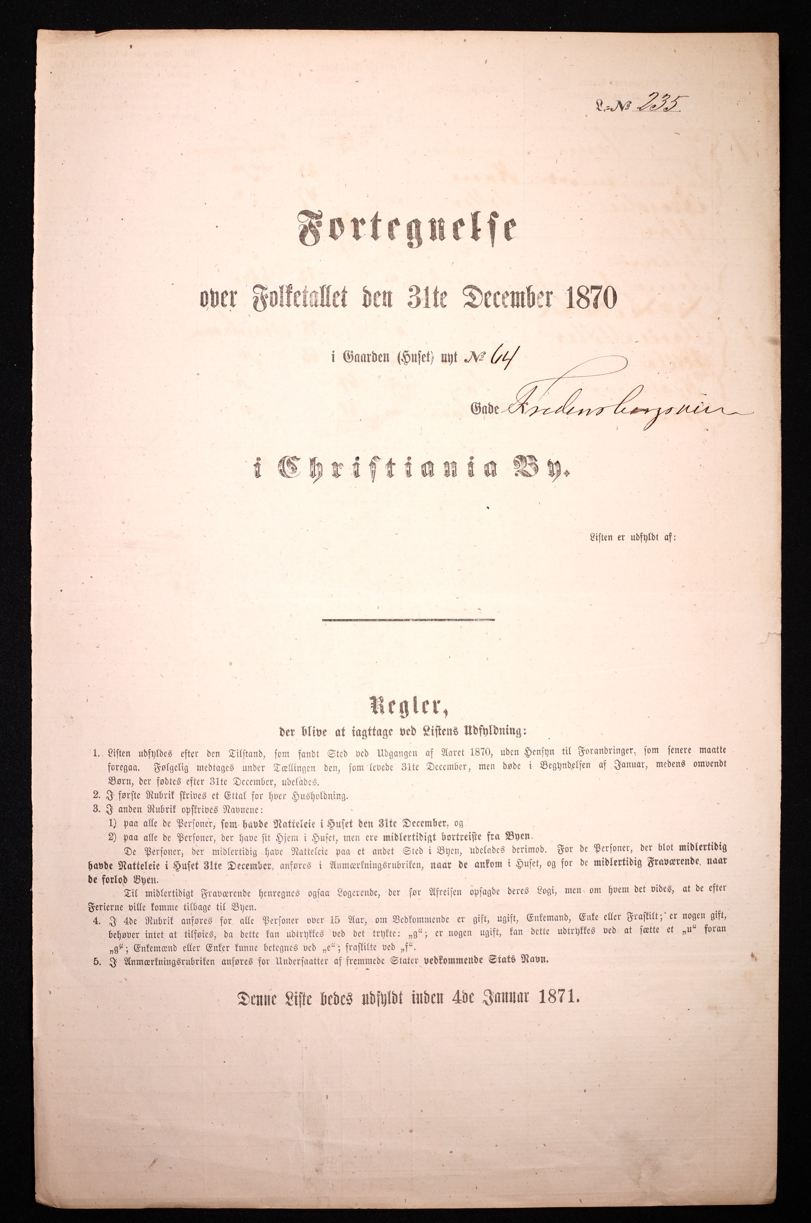 RA, Folketelling 1870 for 0301 Kristiania kjøpstad, 1870, s. 1049