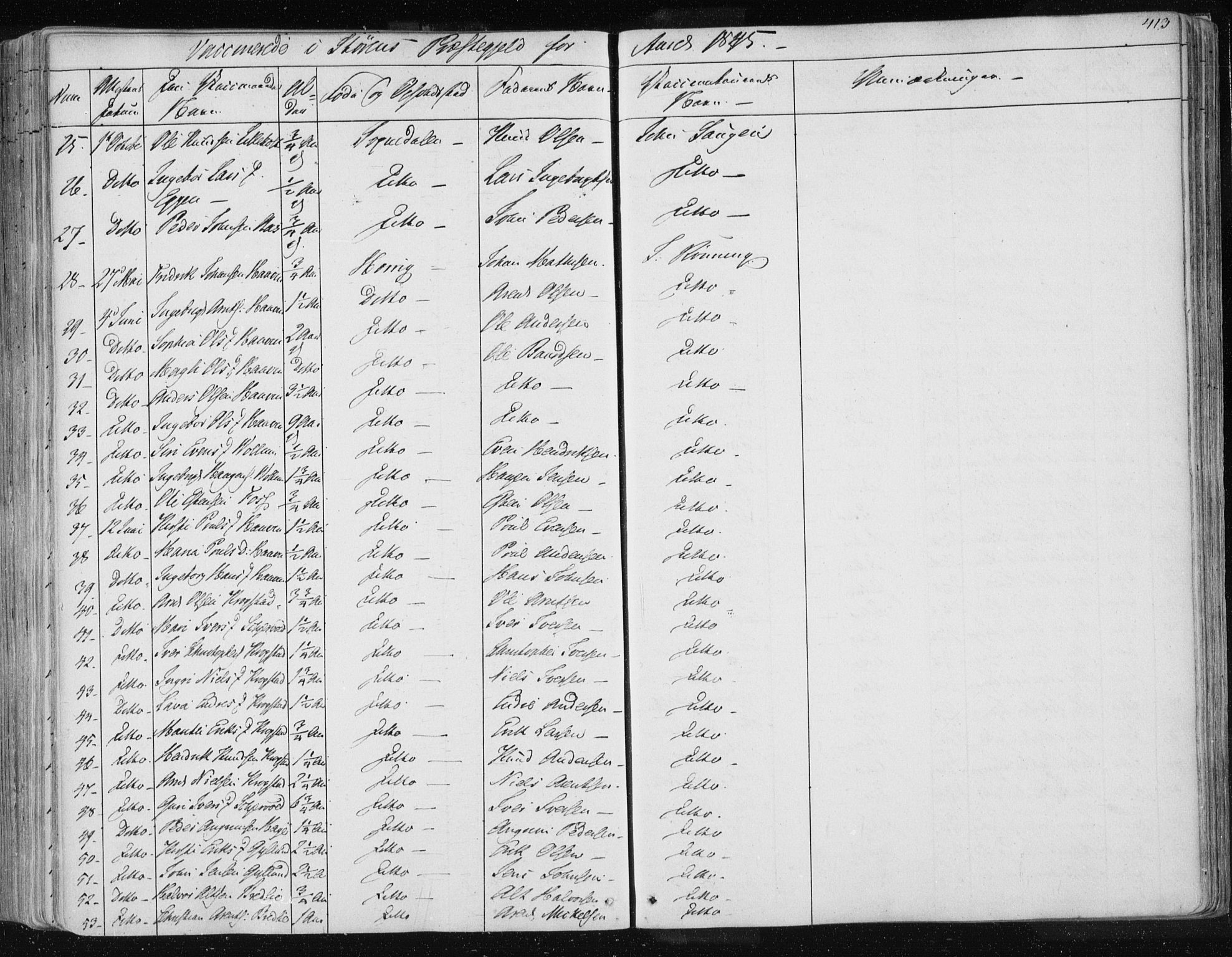 Ministerialprotokoller, klokkerbøker og fødselsregistre - Sør-Trøndelag, AV/SAT-A-1456/687/L0997: Ministerialbok nr. 687A05 /1, 1843-1848, s. 413