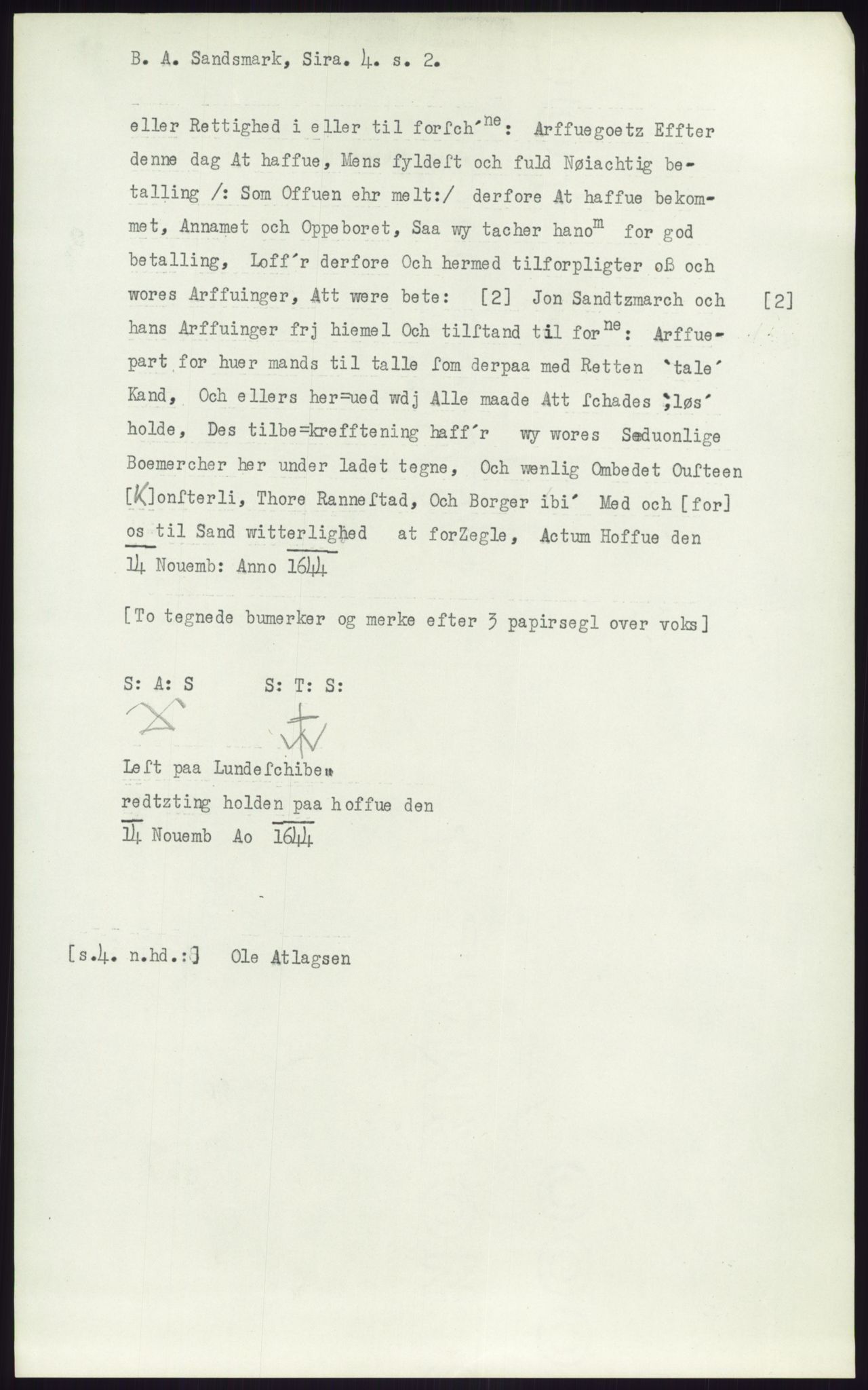 Samlinger til kildeutgivelse, Diplomavskriftsamlingen, RA/EA-4053/H/Ha, s. 2724