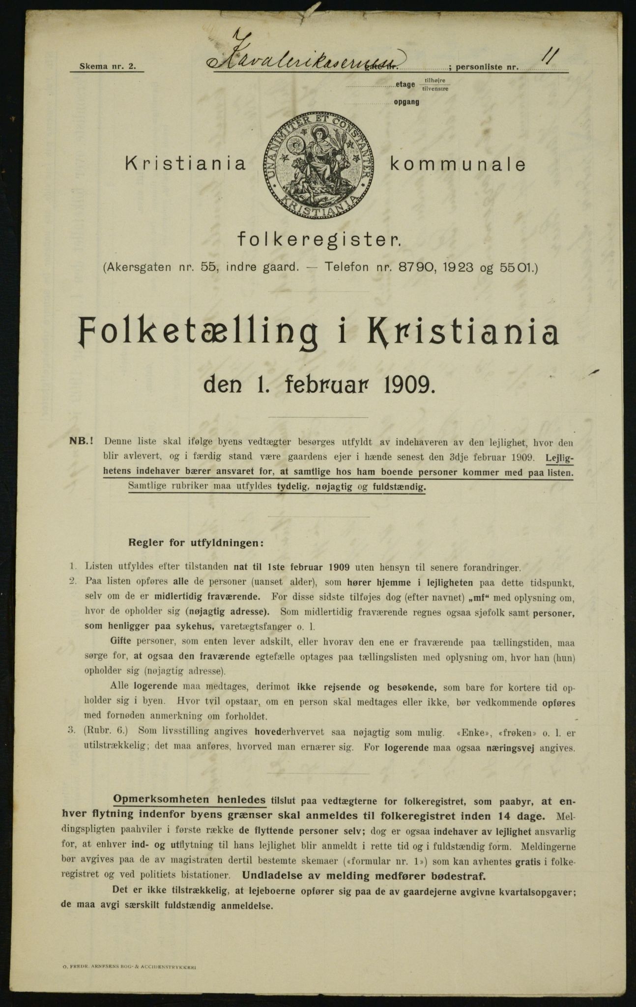 OBA, Kommunal folketelling 1.2.1909 for Kristiania kjøpstad, 1909, s. 61830