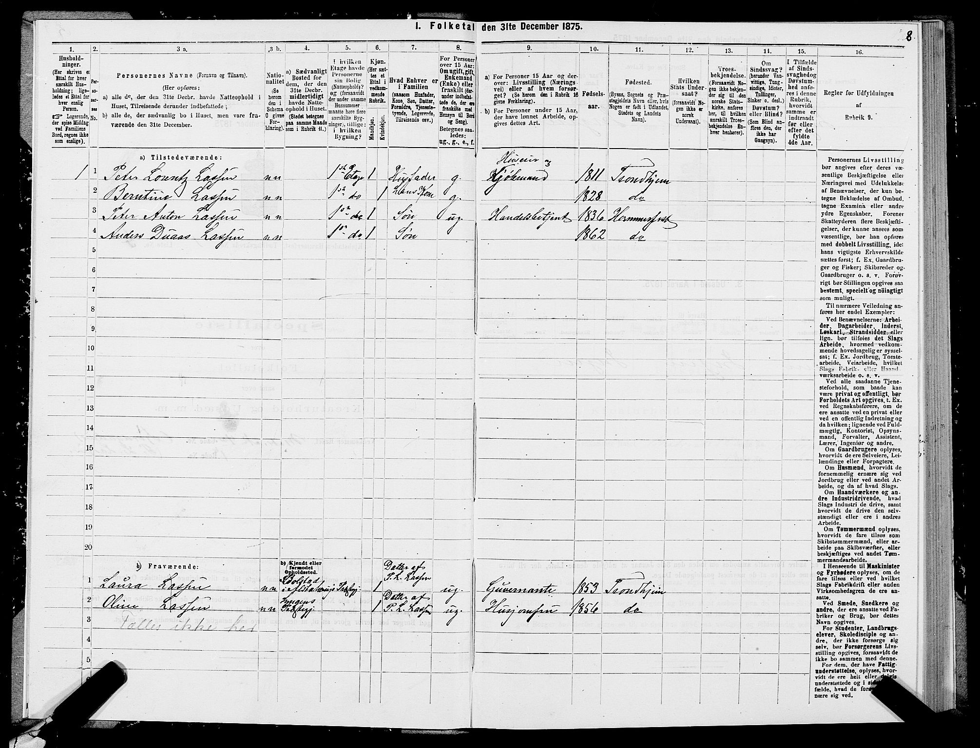 SATØ, Folketelling 1875 for 2001B Hammerfest prestegjeld, Hammerfest kjøpstad, 1875, s. 1008