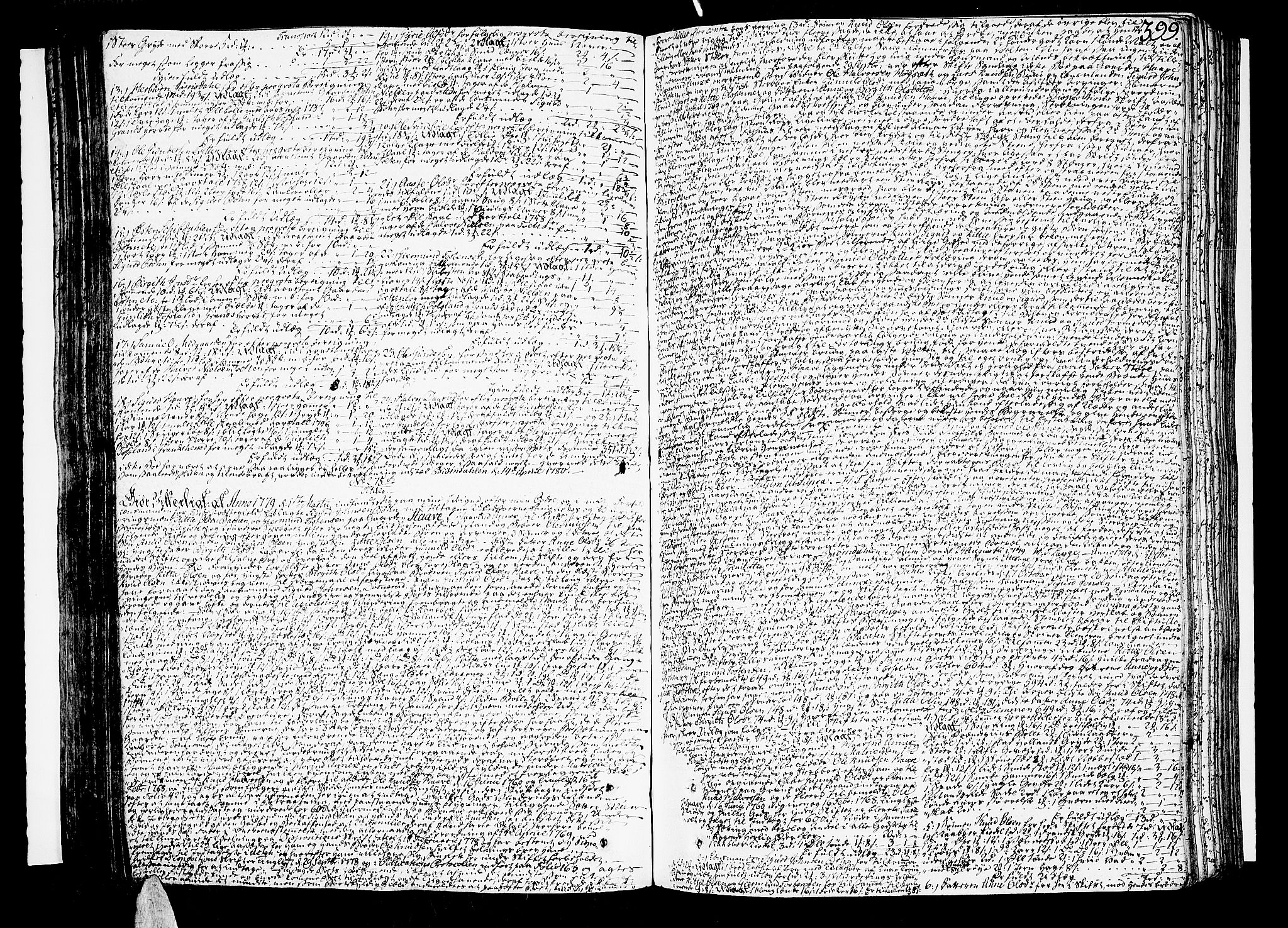 Nedre Telemark sorenskriveri, AV/SAKO-A-135/H/Hb/Hba/L0015: Skifteprotokoll, 1775-1784, s. 398b-399a