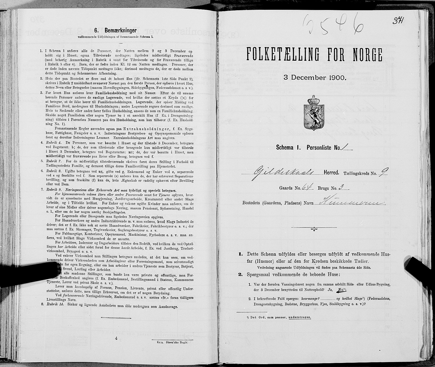 SAT, Folketelling 1900 for 1838 Gildeskål herred, 1900, s. 887