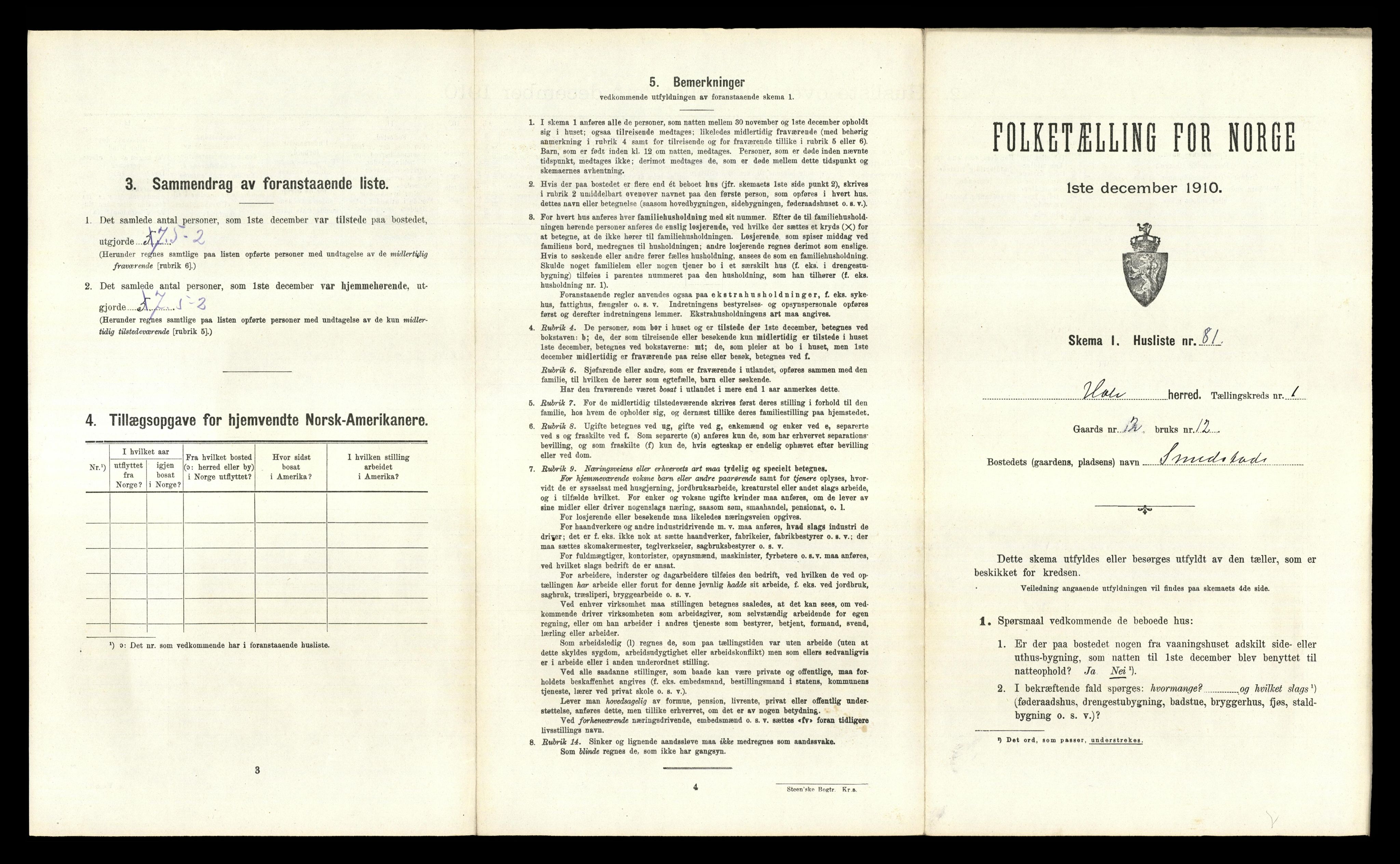 RA, Folketelling 1910 for 0612 Hole herred, 1910, s. 198