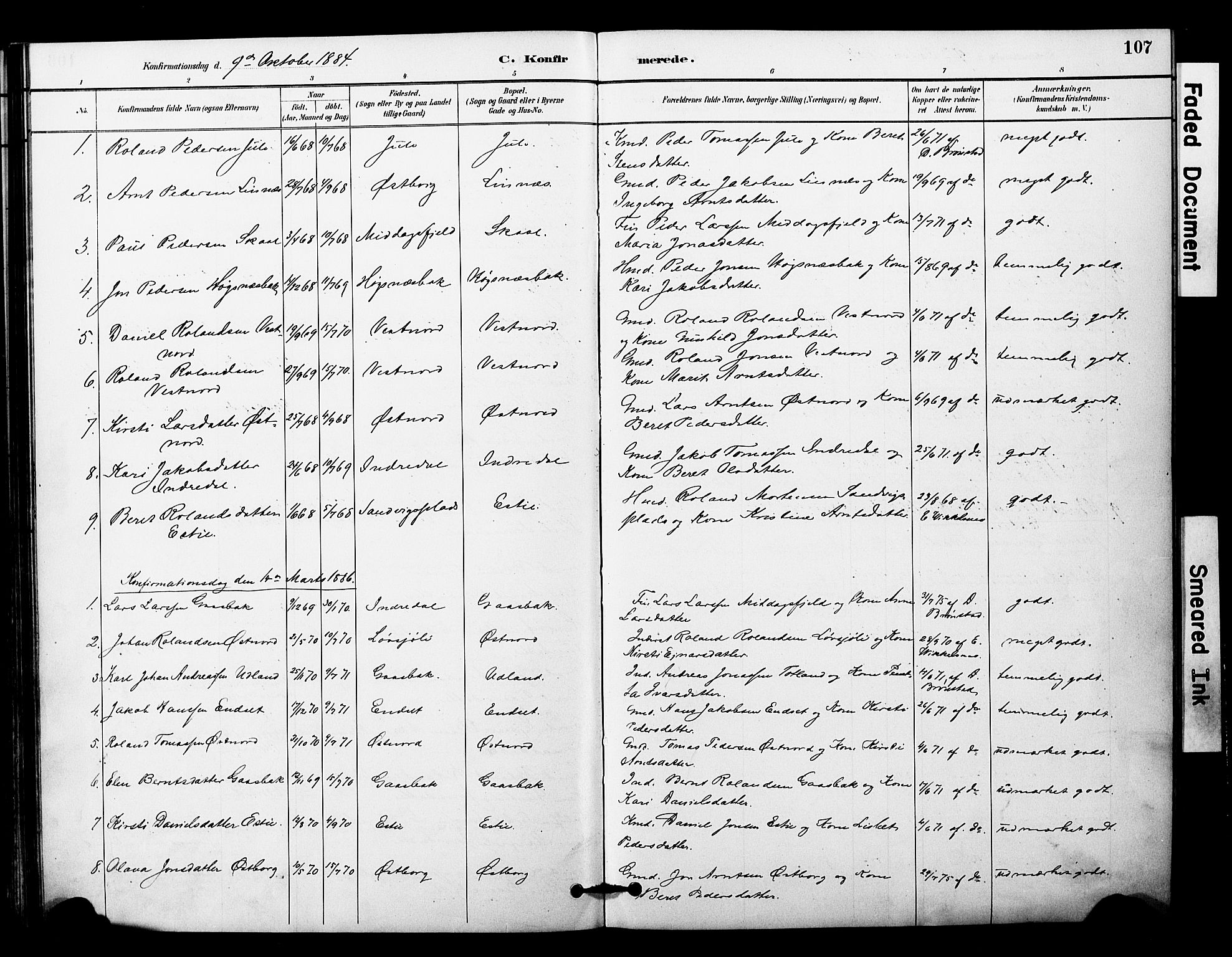 Ministerialprotokoller, klokkerbøker og fødselsregistre - Nord-Trøndelag, SAT/A-1458/757/L0505: Ministerialbok nr. 757A01, 1882-1904, s. 107