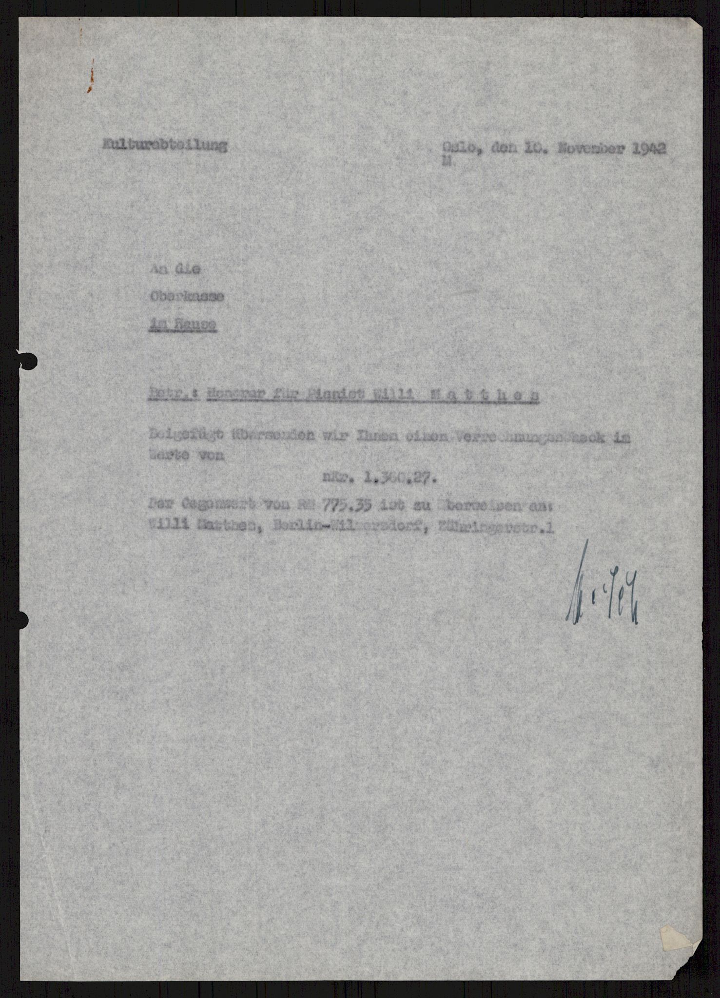 Tyske arkiver, Reichskommissariat, AV/RA-RAFA-2174/E/Ei/L0002/0002: Dokumentsamling / Rosita Serrano , 1942, s. 434