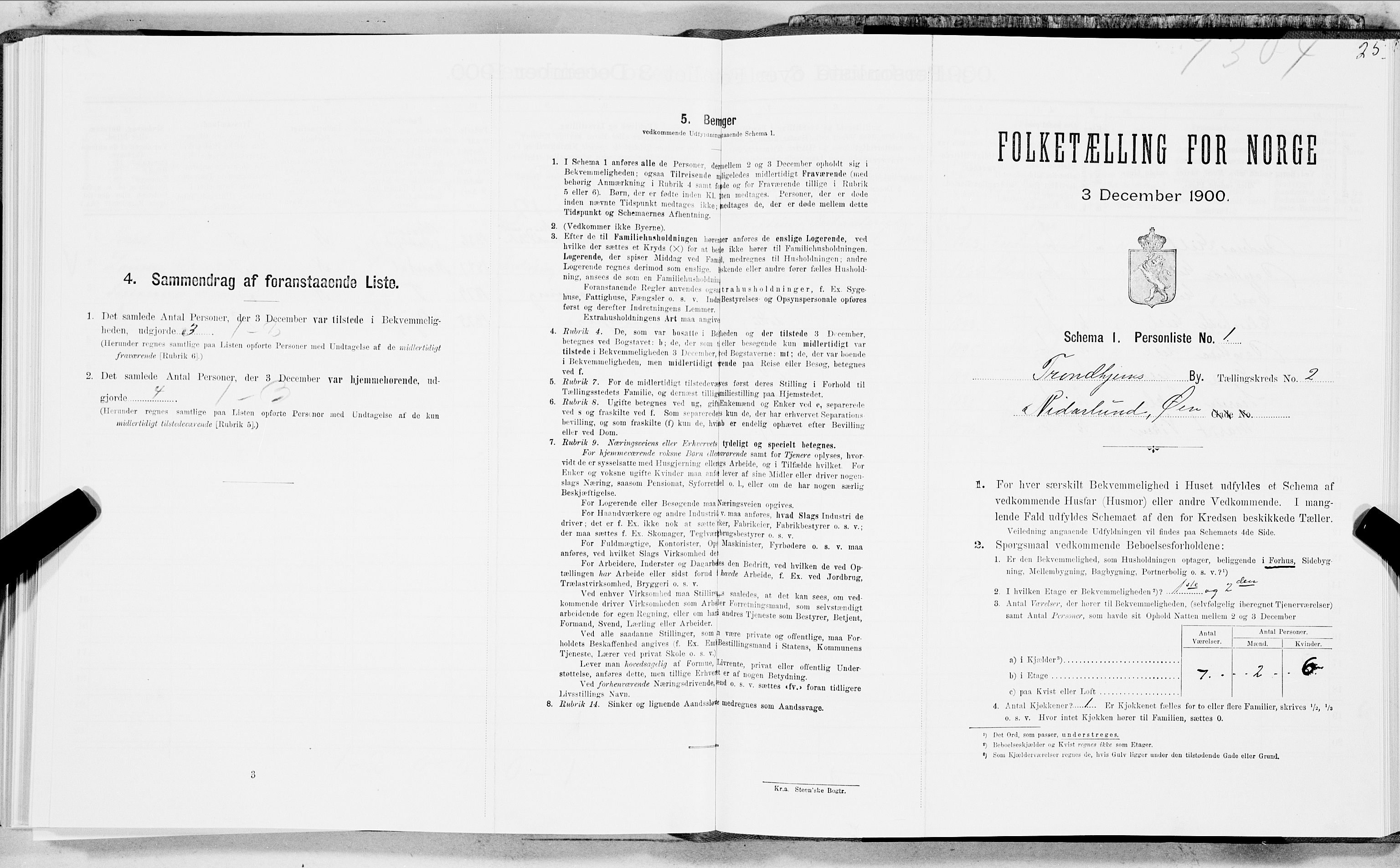 SAT, Folketelling 1900 for 1601 Trondheim kjøpstad, 1900, s. 425