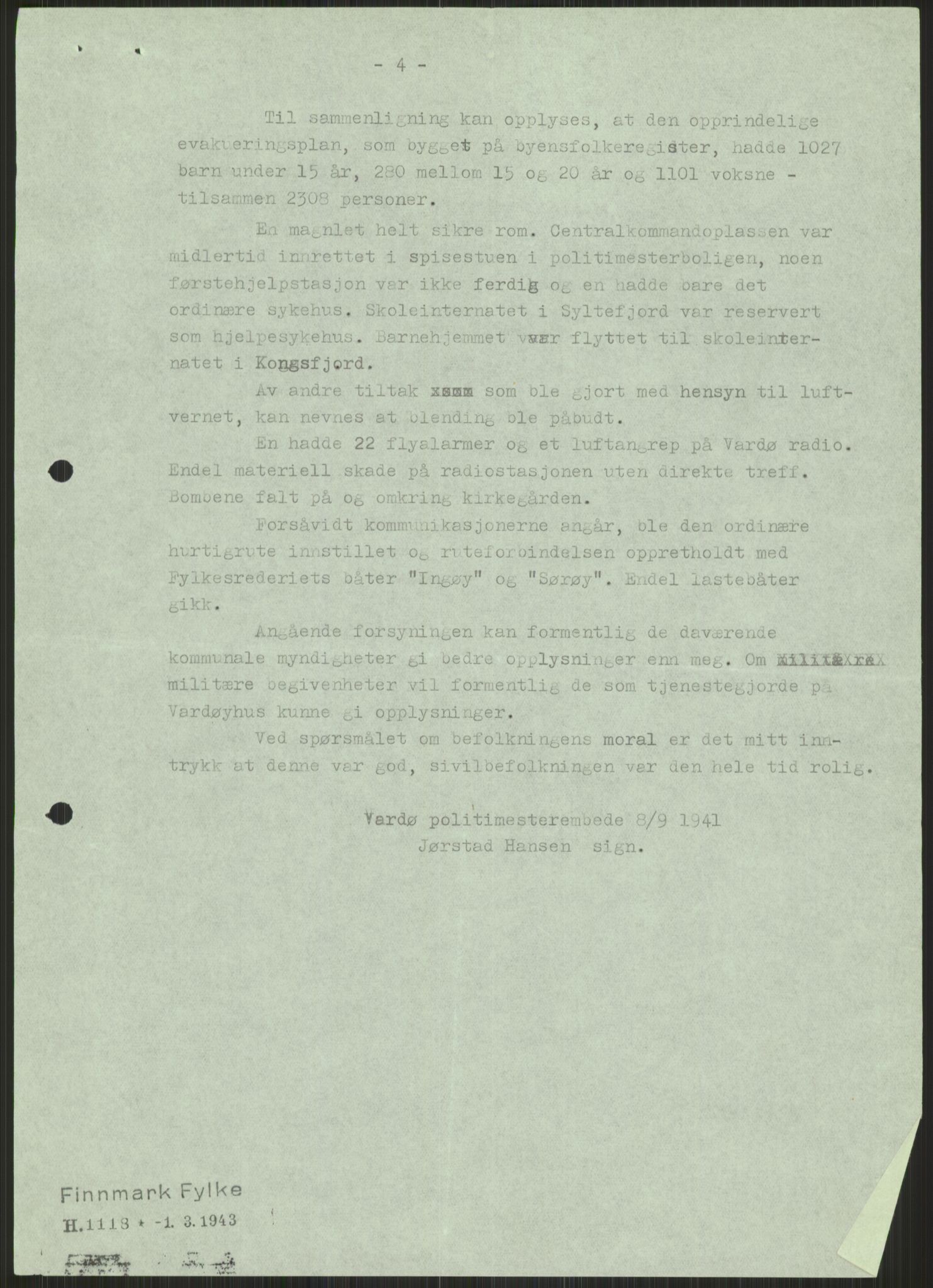 Forsvaret, Forsvarets krigshistoriske avdeling, RA/RAFA-2017/Y/Ya/L0017: II-C-11-31 - Fylkesmenn.  Rapporter om krigsbegivenhetene 1940., 1940, s. 753