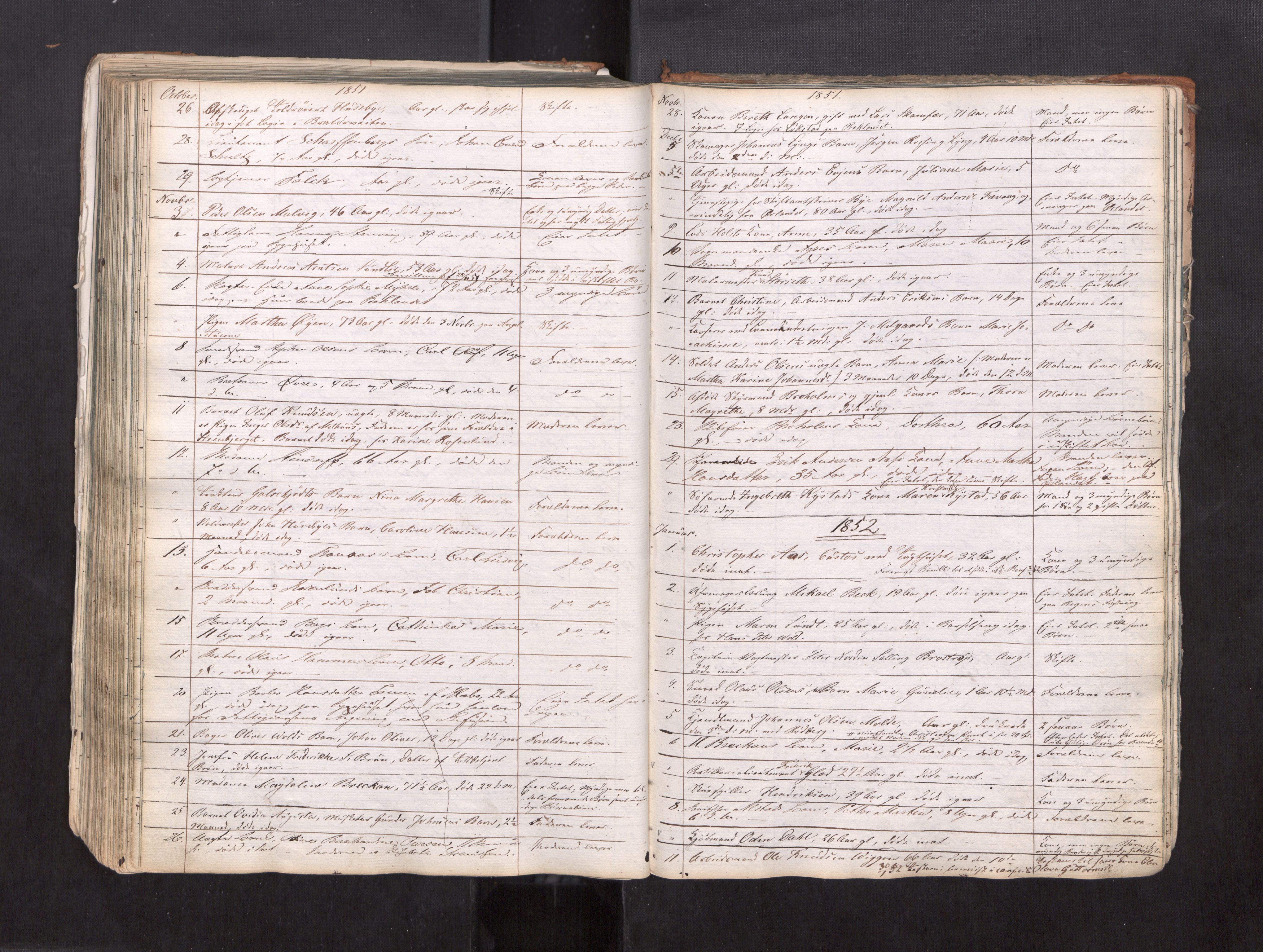 Trondheim byfogd, AV/SAT-A-0003/1/3/3L/L0001: Dødsanmeldelsesprotokoll, 1823-1870