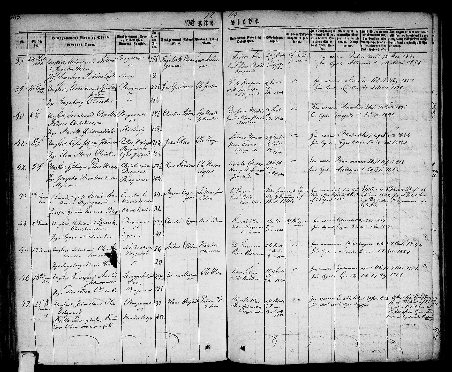 Bragernes kirkebøker, AV/SAKO-A-6/F/Fc/L0001: Ministerialbok nr. III 1, 1830-1853, s. 165