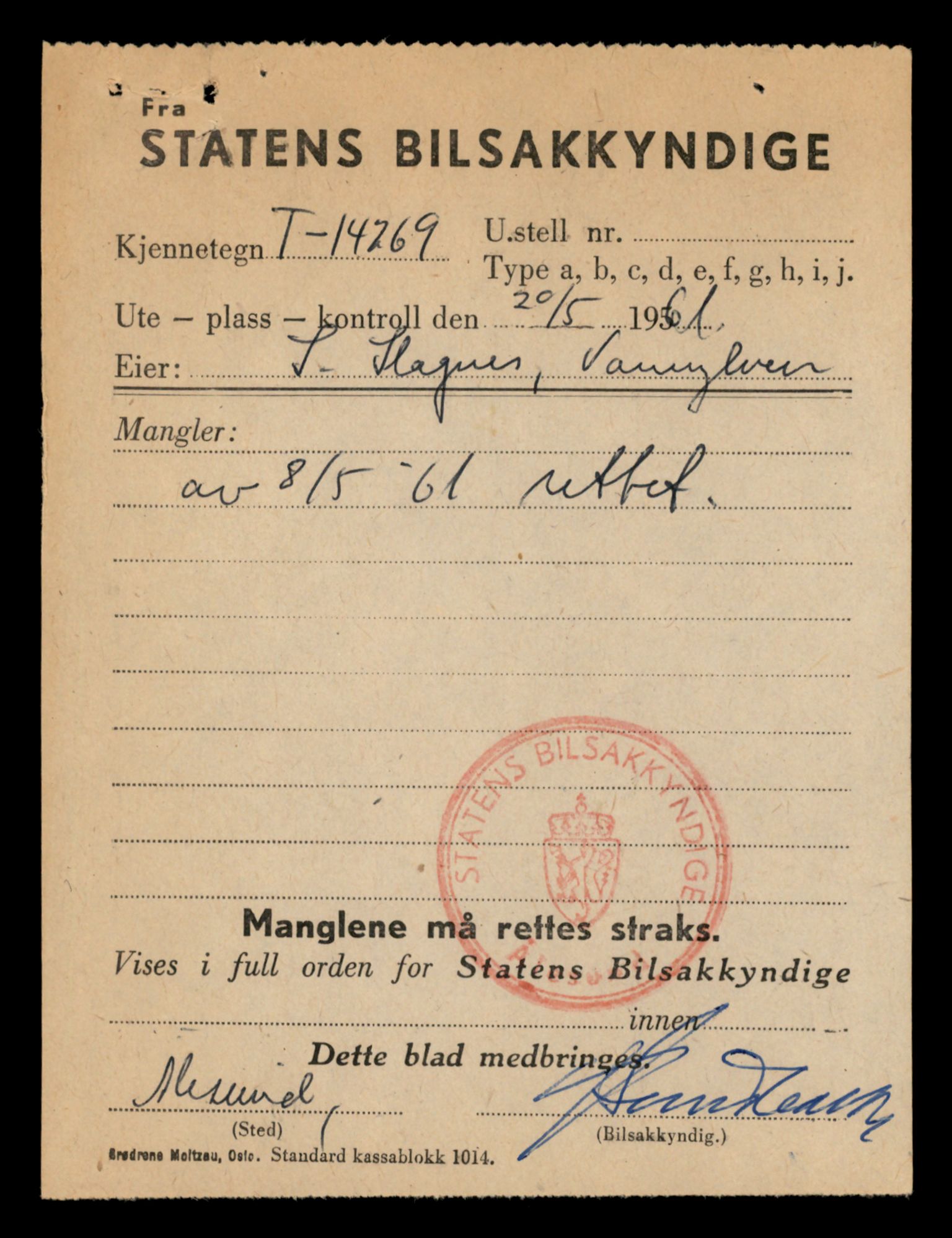 Møre og Romsdal vegkontor - Ålesund trafikkstasjon, AV/SAT-A-4099/F/Fe/L0044: Registreringskort for kjøretøy T 14205 - T 14319, 1927-1998, s. 1922