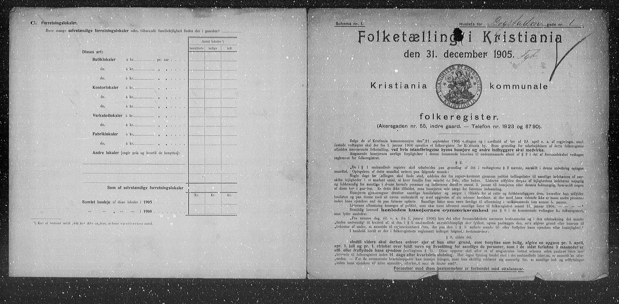 OBA, Kommunal folketelling 31.12.1905 for Kristiania kjøpstad, 1905, s. 3431