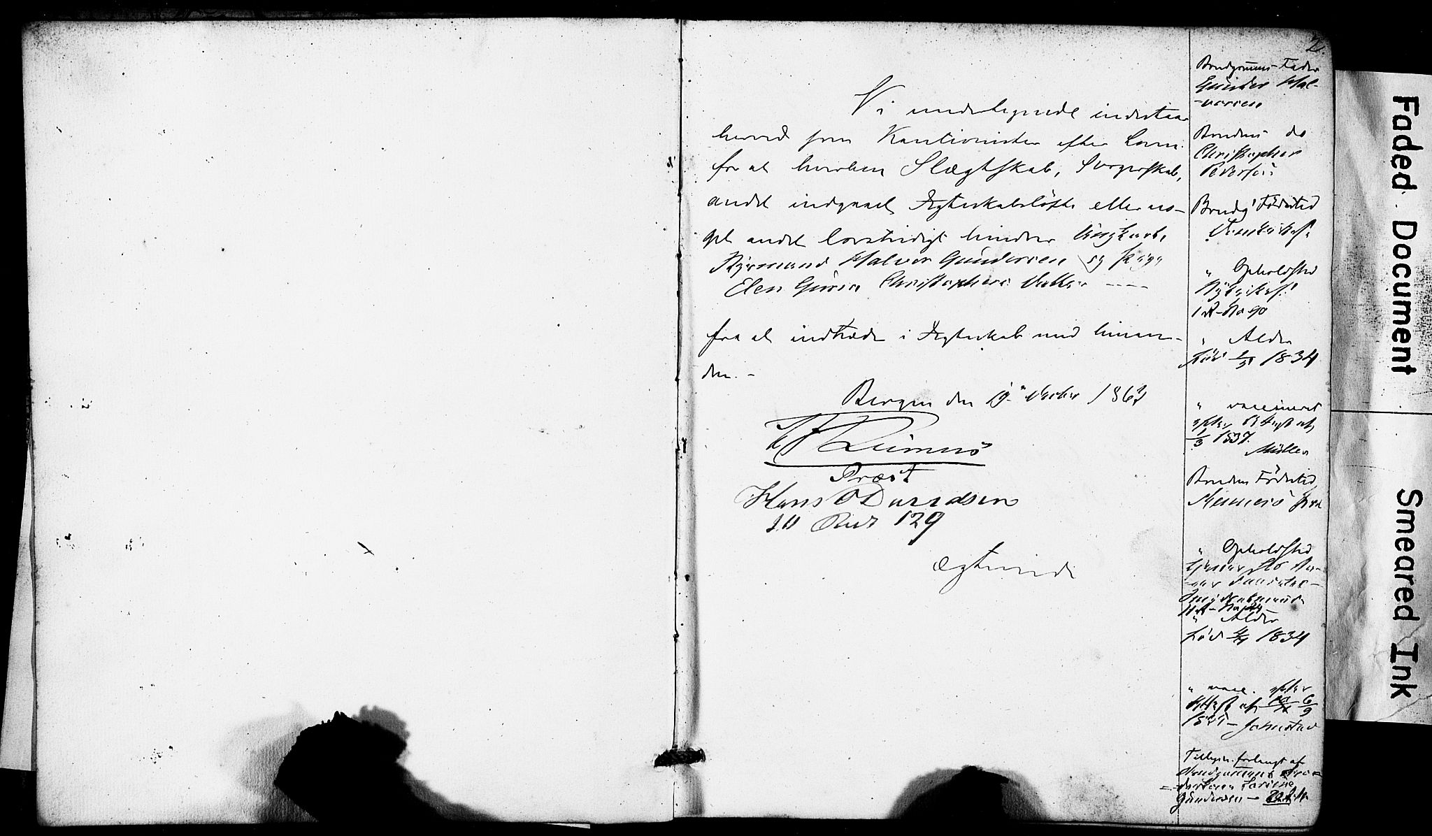 Domkirken sokneprestembete, SAB/A-74801: Forlovererklæringer nr. II.5.6, 1863-1870, s. 2