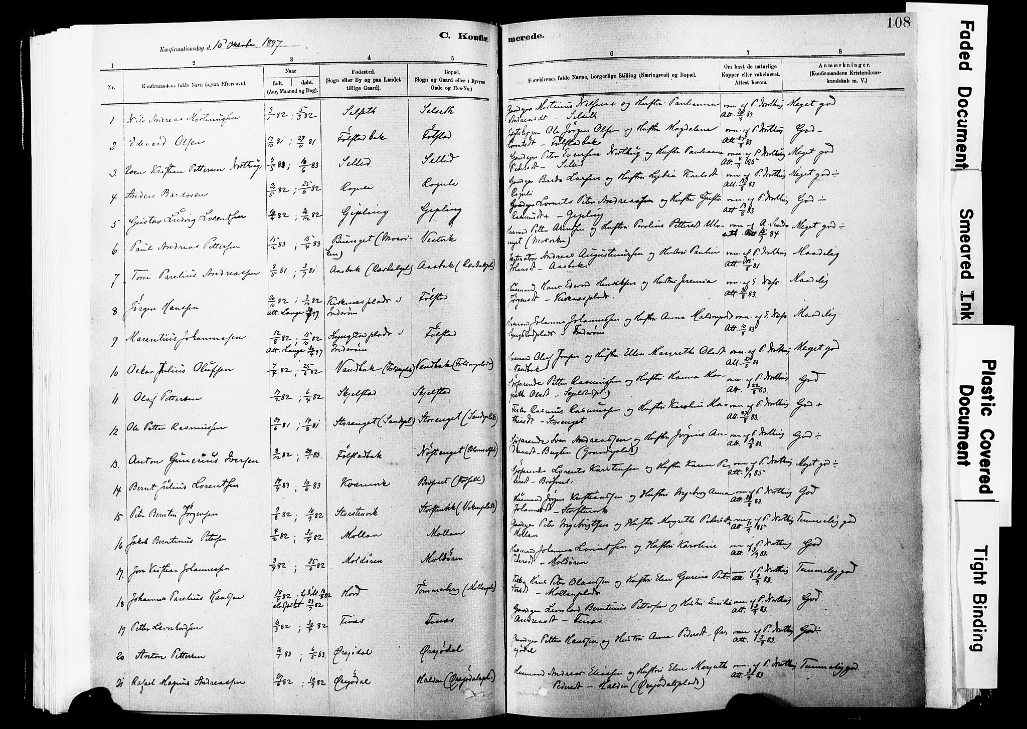 Ministerialprotokoller, klokkerbøker og fødselsregistre - Nord-Trøndelag, SAT/A-1458/744/L0420: Ministerialbok nr. 744A04, 1882-1904, s. 108