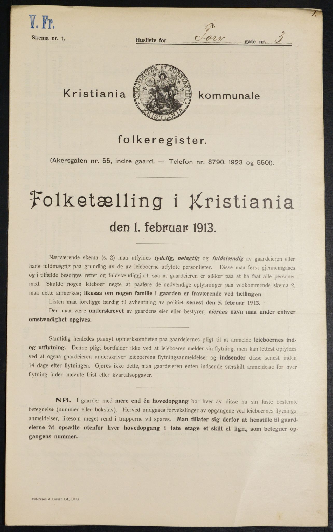 OBA, Kommunal folketelling 1.2.1913 for Kristiania, 1913, s. 113902