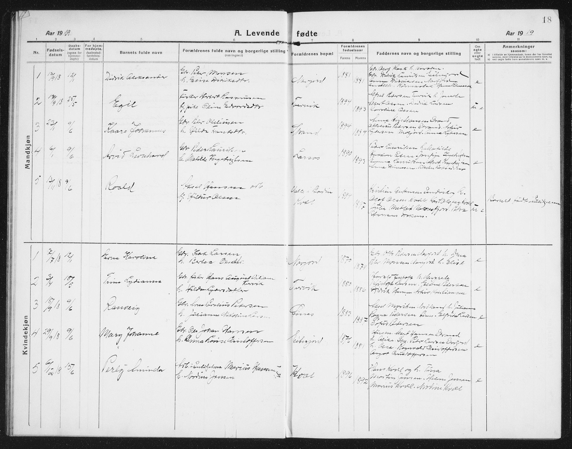 Ministerialprotokoller, klokkerbøker og fødselsregistre - Nordland, AV/SAT-A-1459/846/L0656: Klokkerbok nr. 846C06, 1917-1936, s. 18