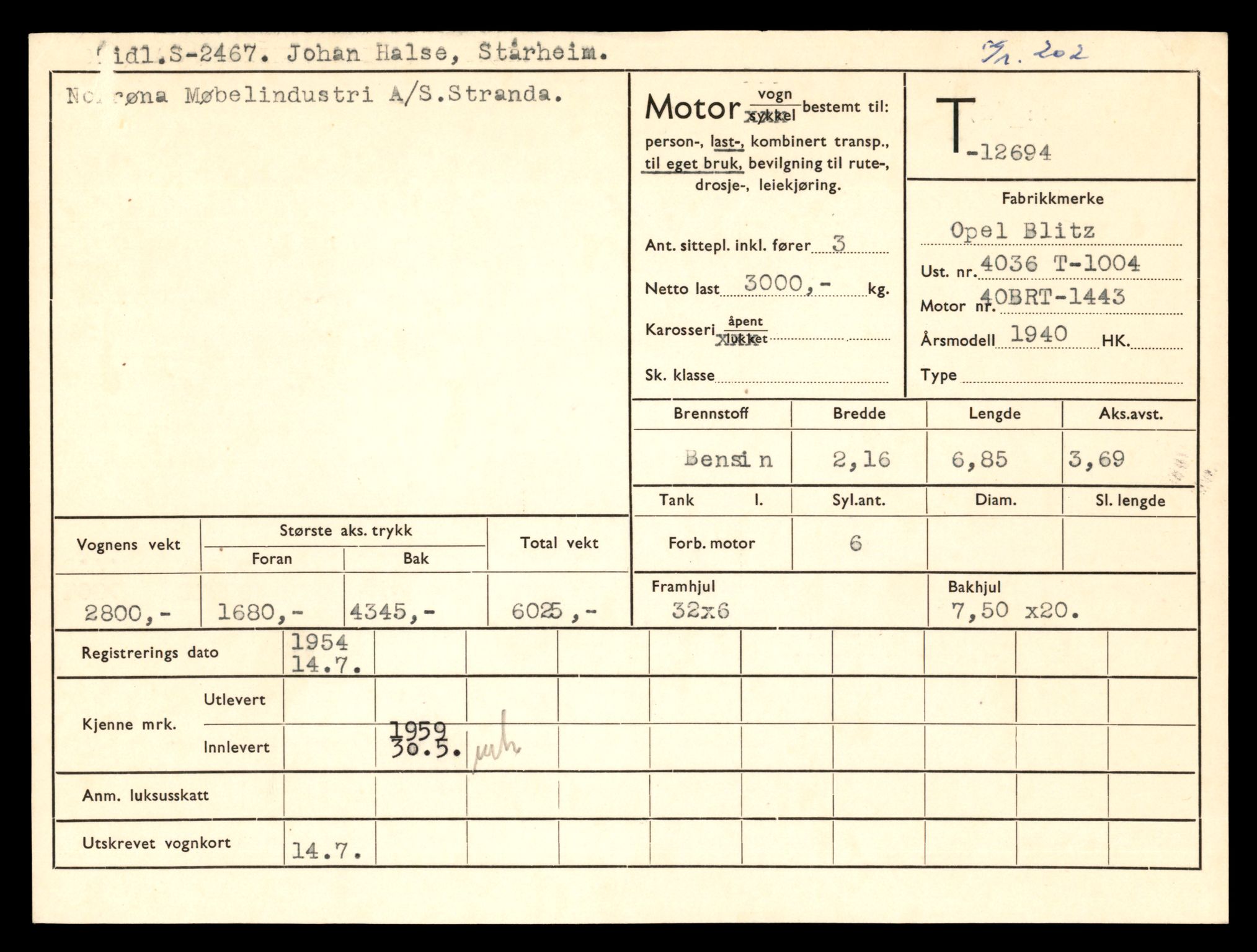 Møre og Romsdal vegkontor - Ålesund trafikkstasjon, AV/SAT-A-4099/F/Fe/L0035: Registreringskort for kjøretøy T 12653 - T 12829, 1927-1998, s. 823