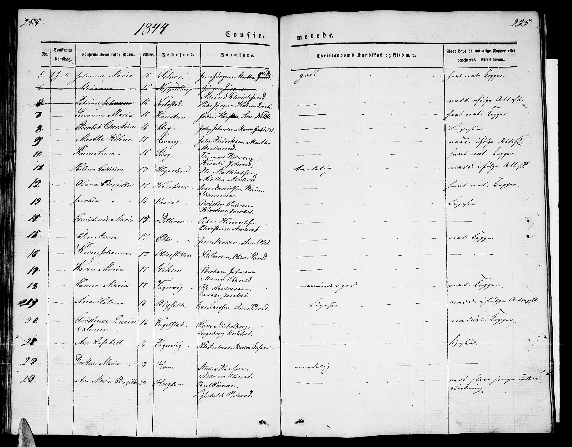 Ministerialprotokoller, klokkerbøker og fødselsregistre - Nordland, AV/SAT-A-1459/838/L0555: Klokkerbok nr. 838C02, 1842-1861, s. 254-255