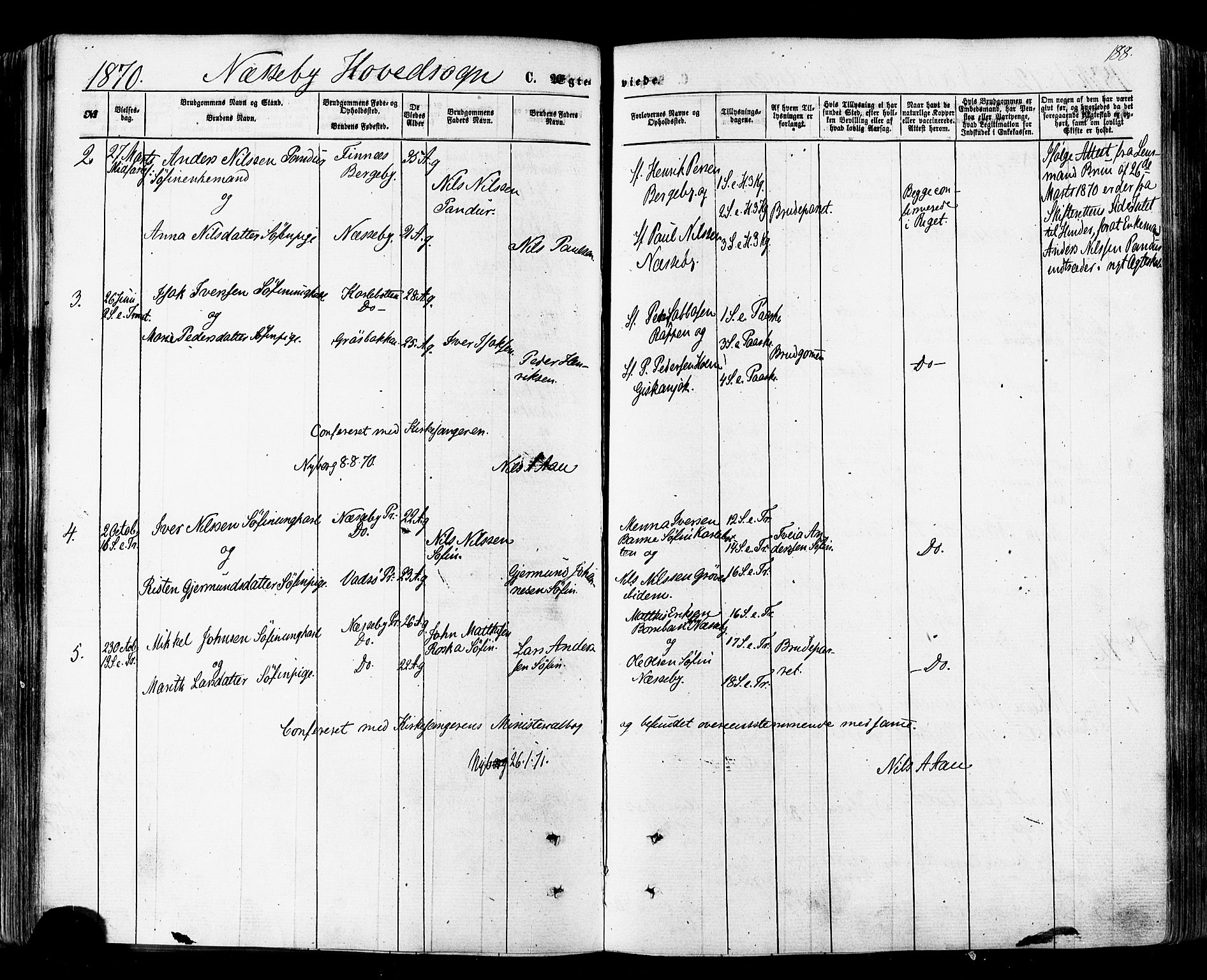 Nesseby sokneprestkontor, SATØ/S-1330/H/Ha/L0003kirke: Ministerialbok nr. 3 /1, 1865-1876, s. 188