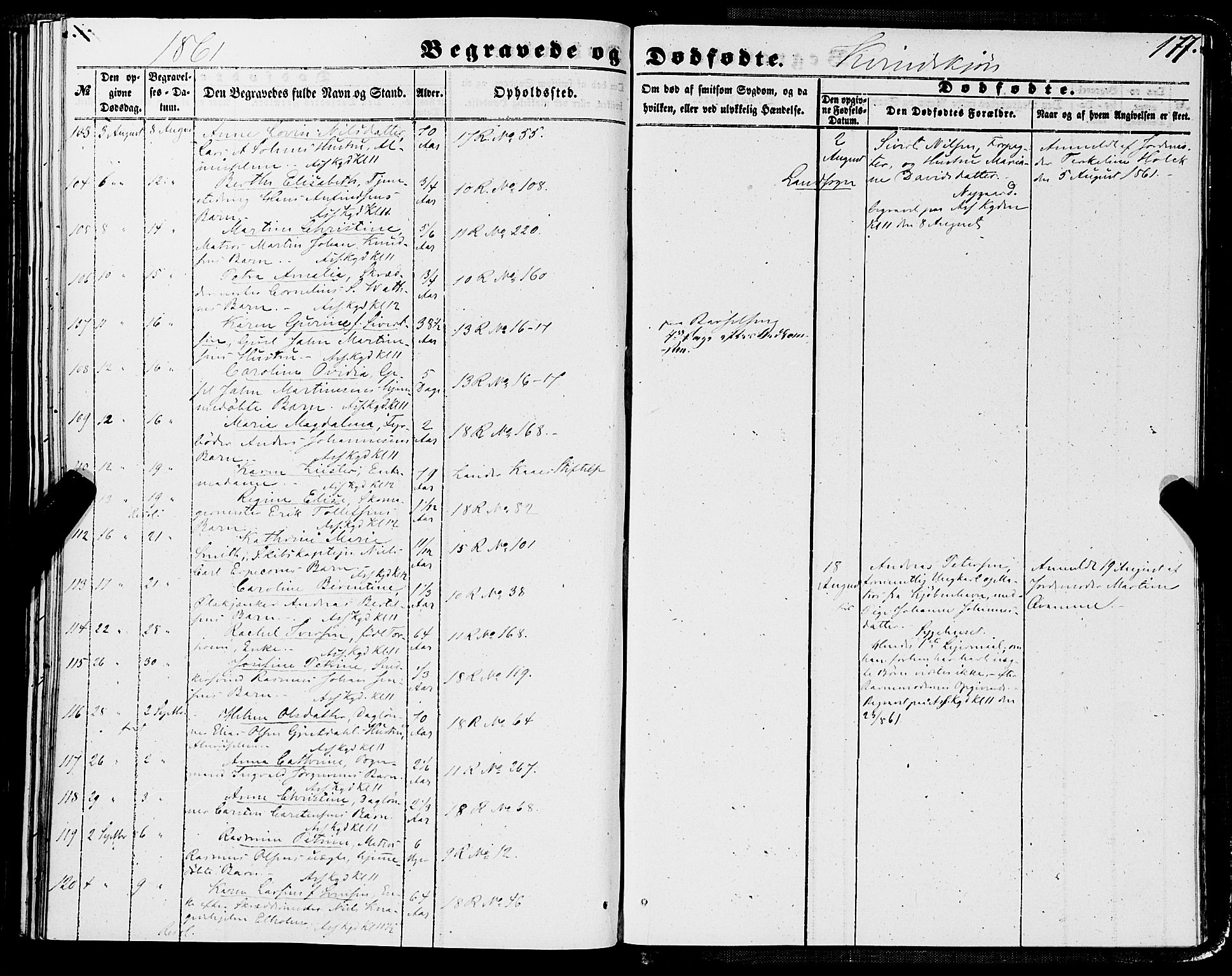 Domkirken sokneprestembete, AV/SAB-A-74801/H/Haa/L0041: Ministerialbok nr. E 2, 1853-1863, s. 177