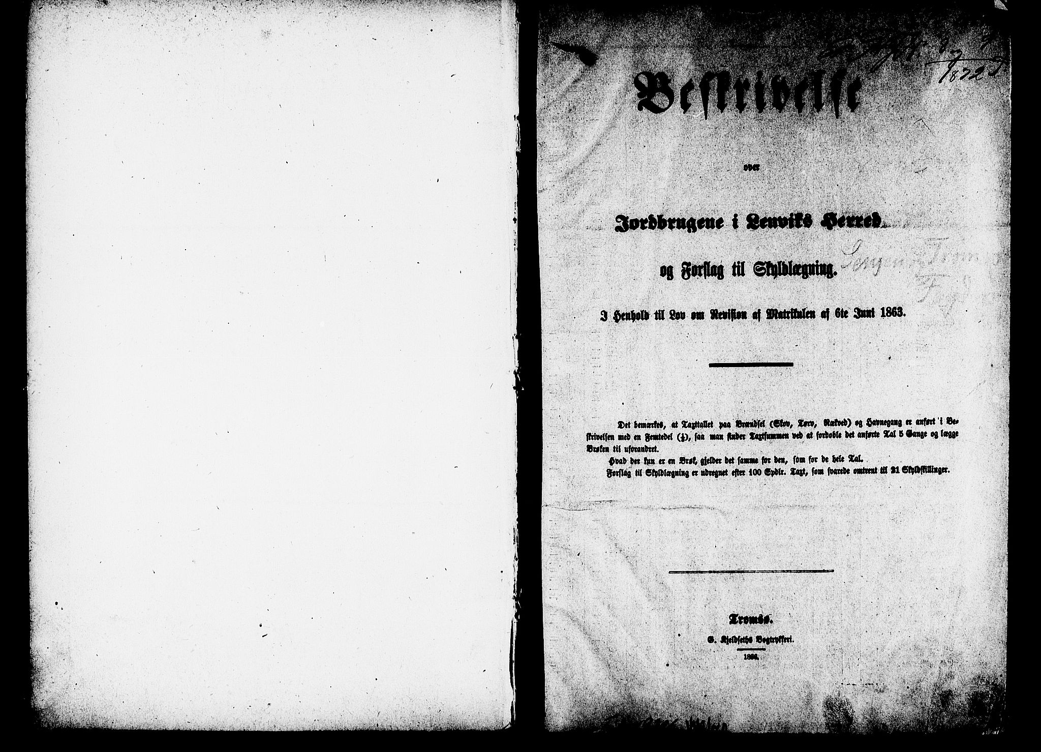 Matrikkelrevisjonen av 1863, RA/S-1530/F/Fe/L0405: Lenvik, 1863