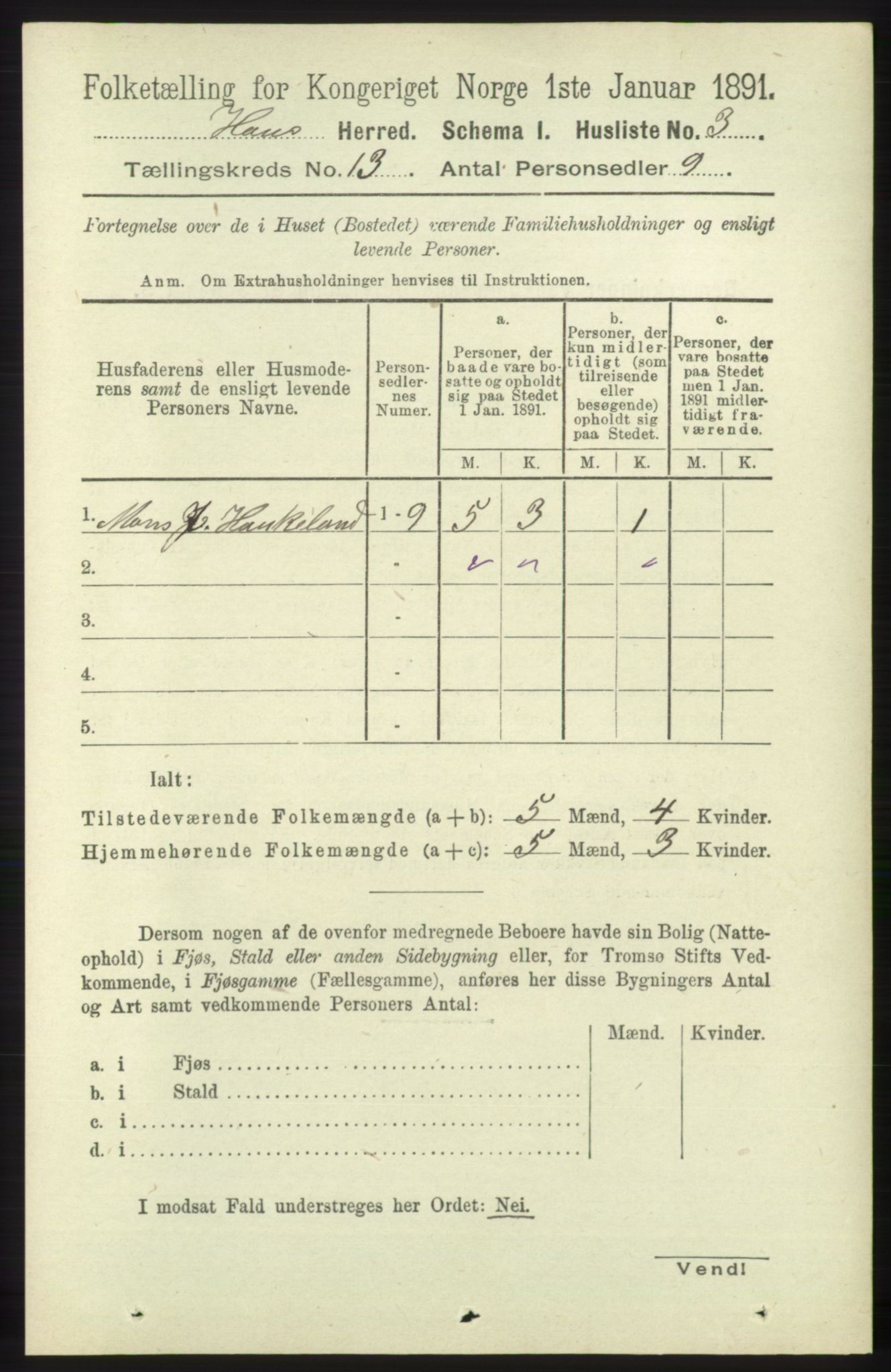 RA, Folketelling 1891 for 1250 Haus herred, 1891, s. 5523