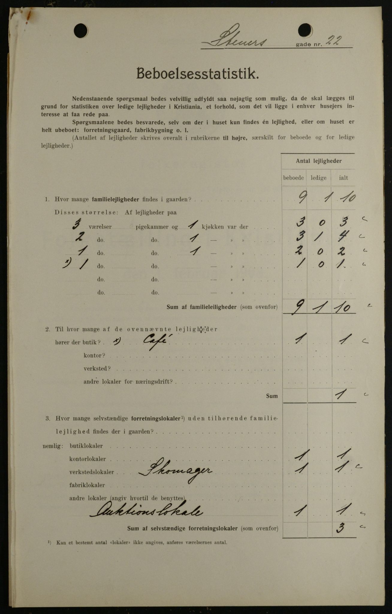 OBA, Kommunal folketelling 1.2.1908 for Kristiania kjøpstad, 1908, s. 91240