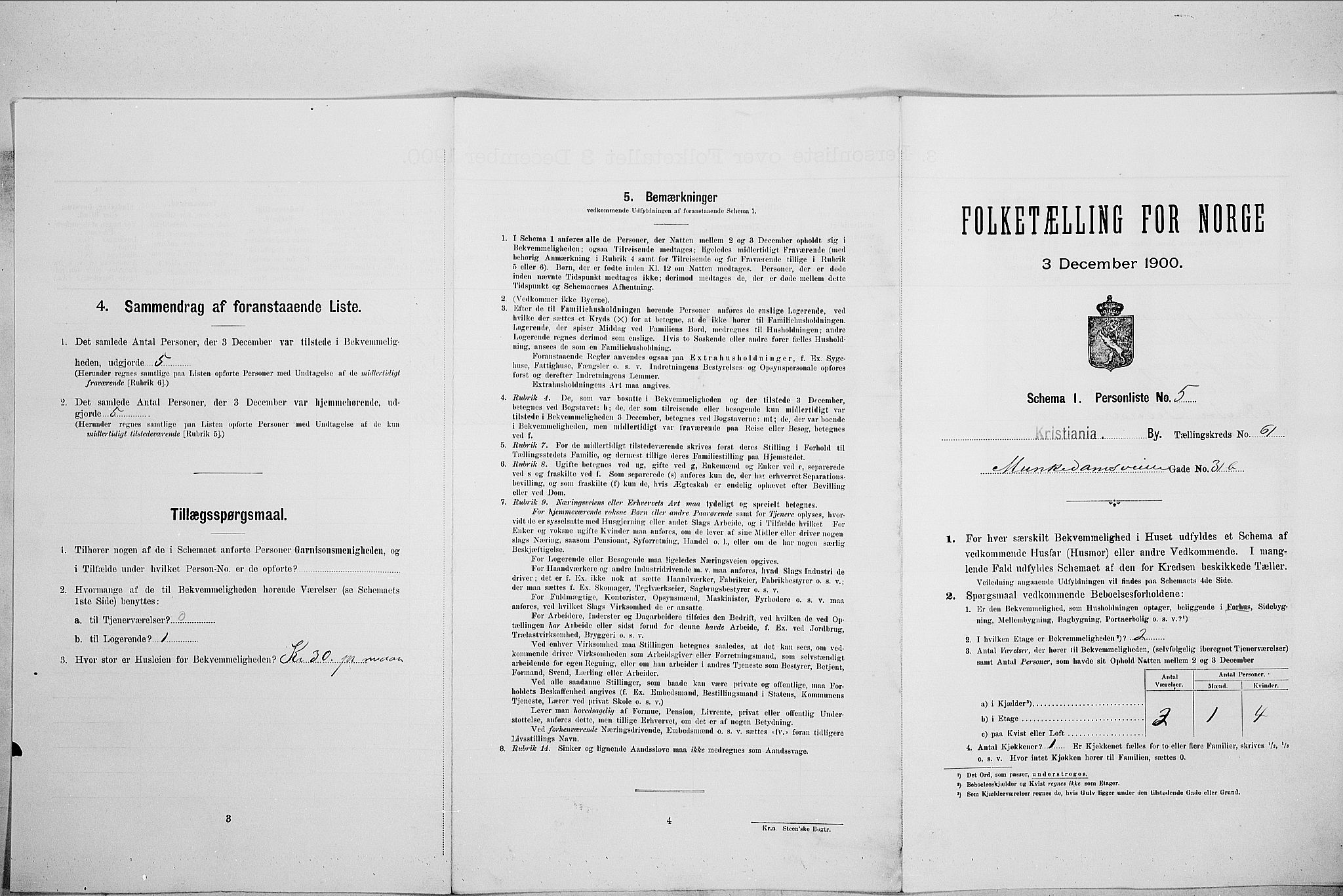 SAO, Folketelling 1900 for 0301 Kristiania kjøpstad, 1900, s. 61034