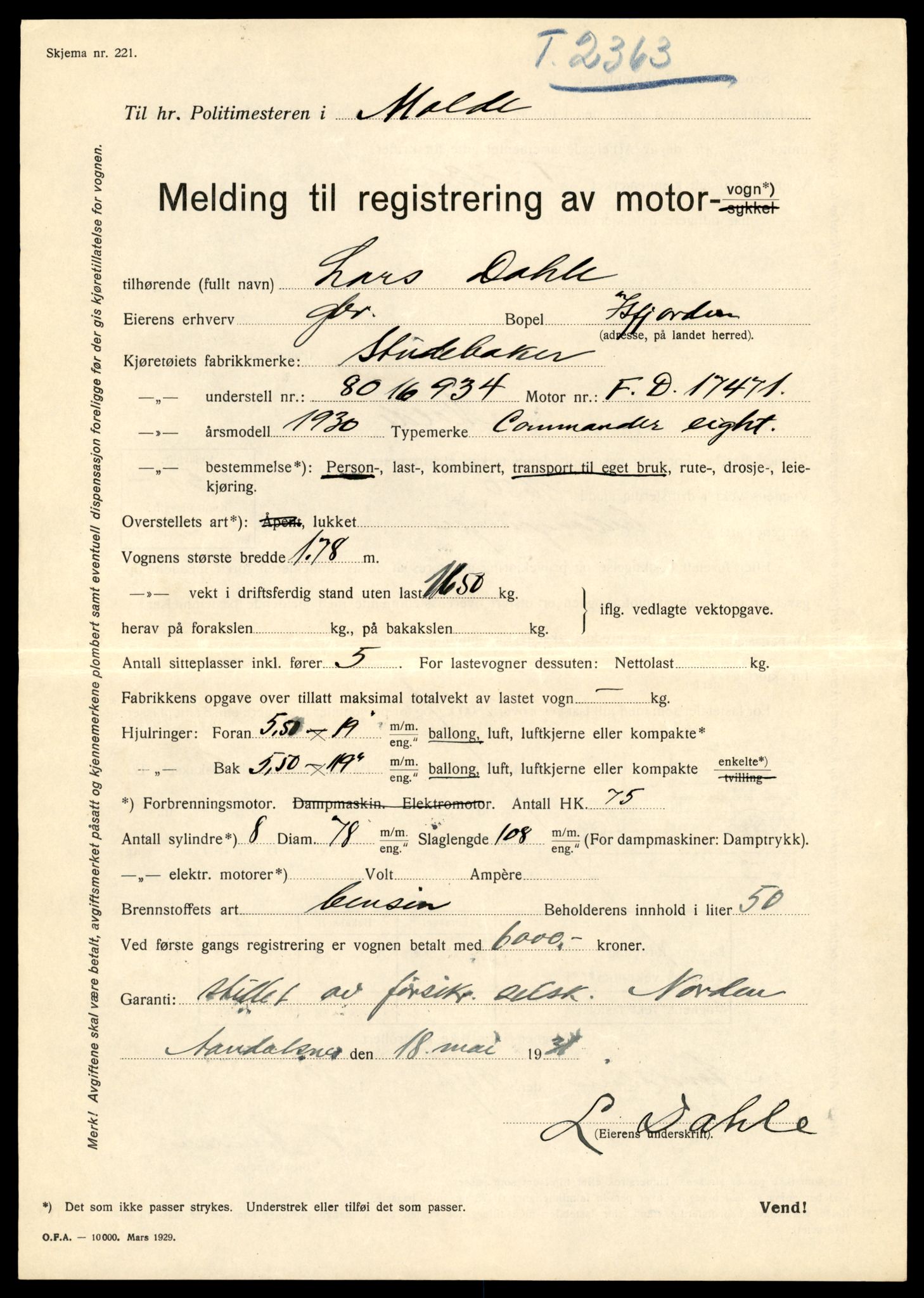 Møre og Romsdal vegkontor - Ålesund trafikkstasjon, AV/SAT-A-4099/F/Fe/L0022: Registreringskort for kjøretøy T 10584 - T 10694, 1927-1998, s. 9