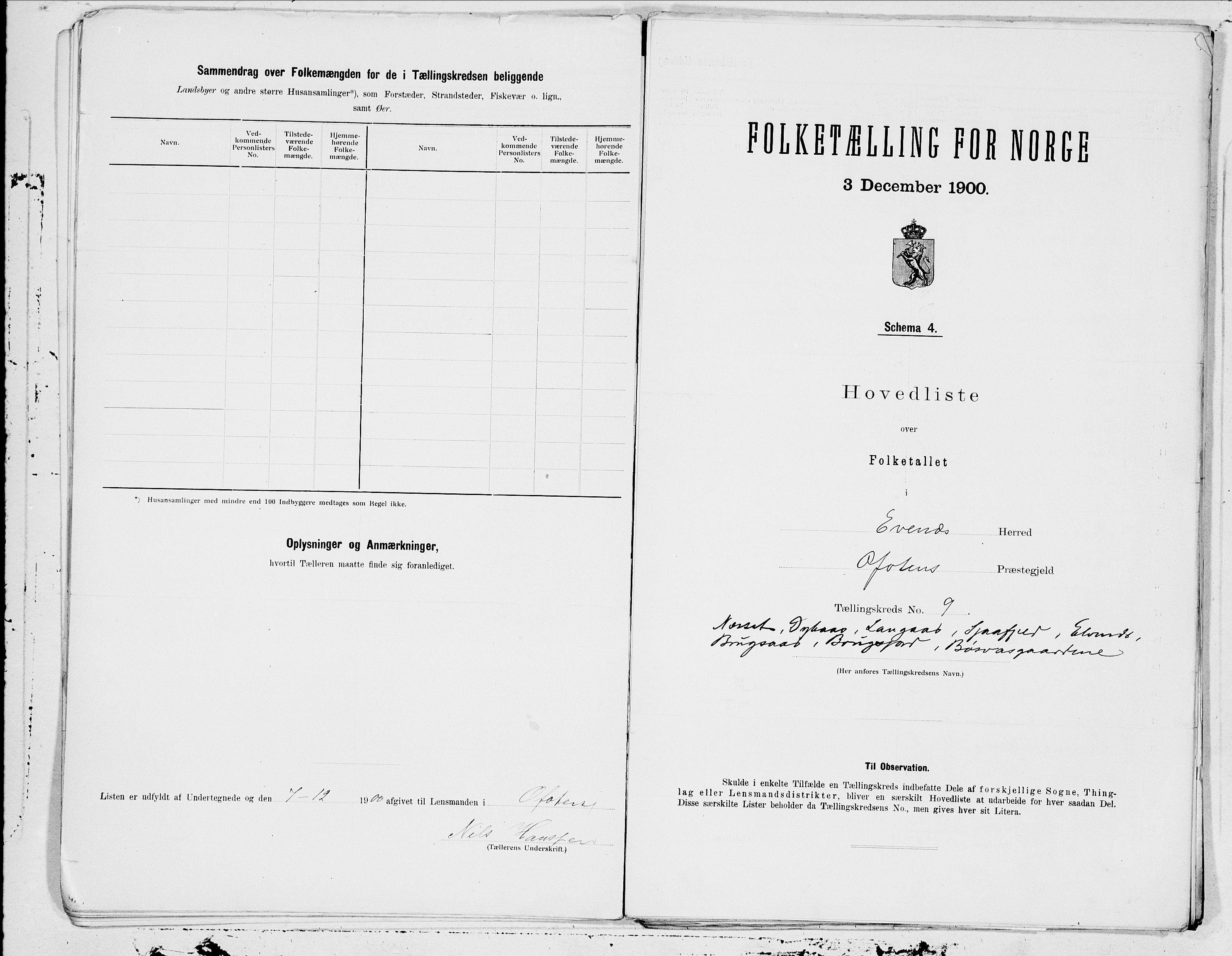 SAT, Folketelling 1900 for 1853 Evenes herred, 1900, s. 18