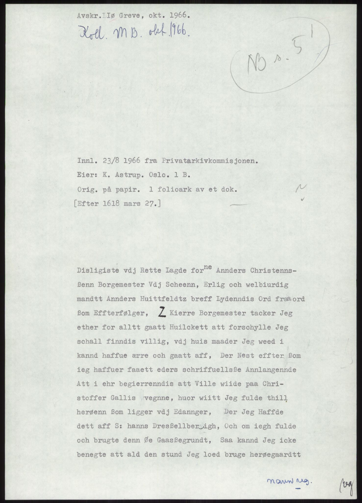 Samlinger til kildeutgivelse, Diplomavskriftsamlingen, RA/EA-4053/H/Ha, s. 1327