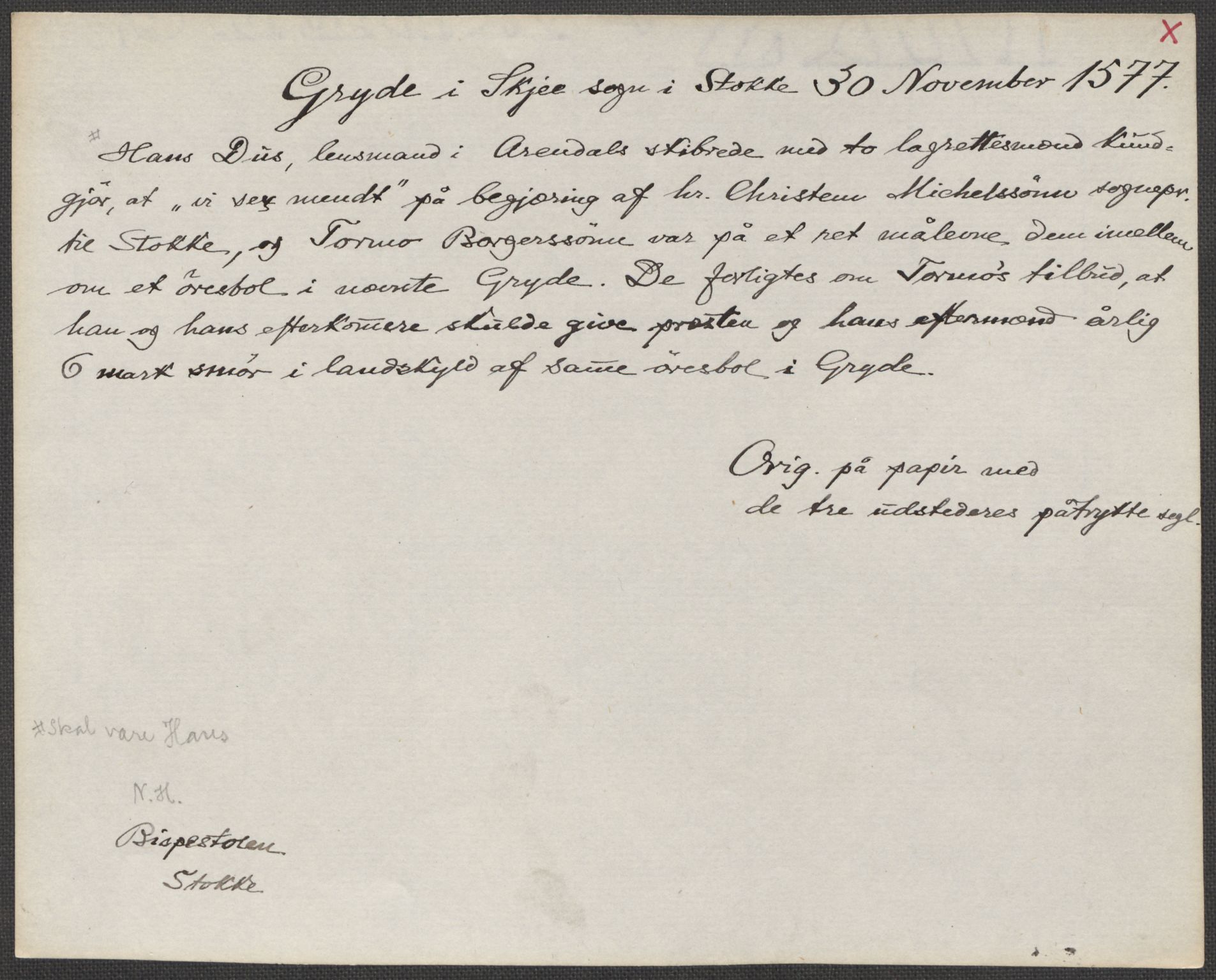 Riksarkivets diplomsamling, AV/RA-EA-5965/F15/L0021: Prestearkiv - Vestfold, 1573-1858, s. 168