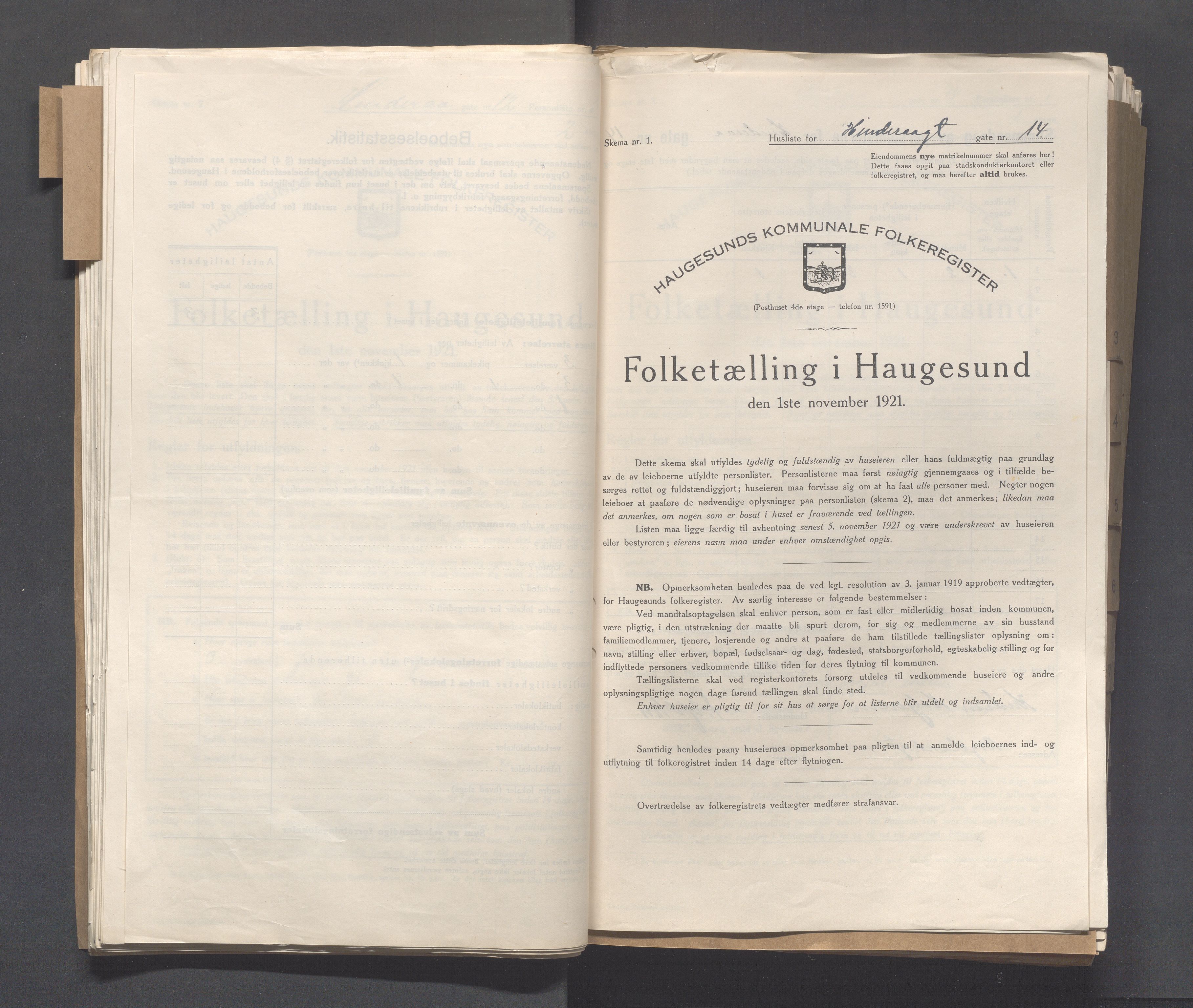 IKAR, Kommunal folketelling 1.11.1921 for Haugesund, 1921, s. 2307
