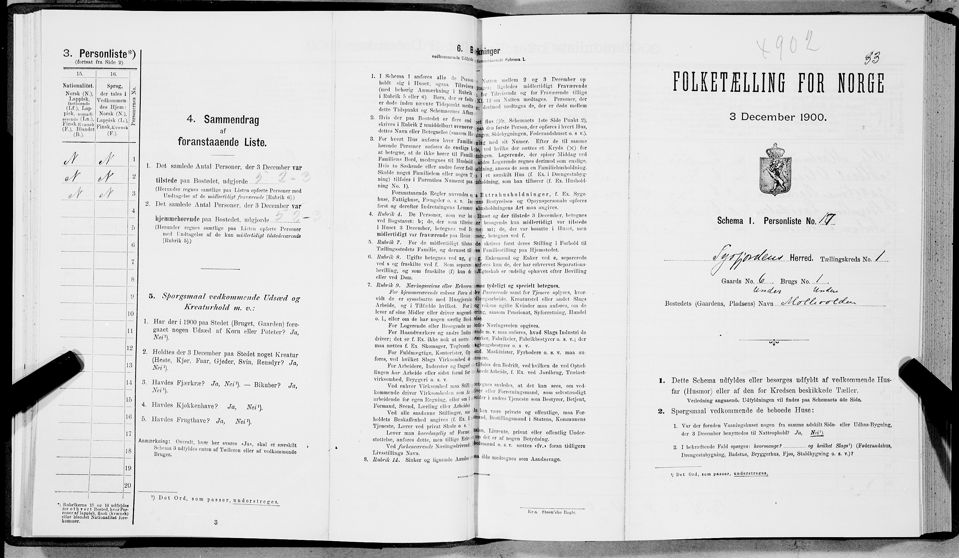 SAT, Folketelling 1900 for 1850 Tysfjord herred, 1900, s. 46